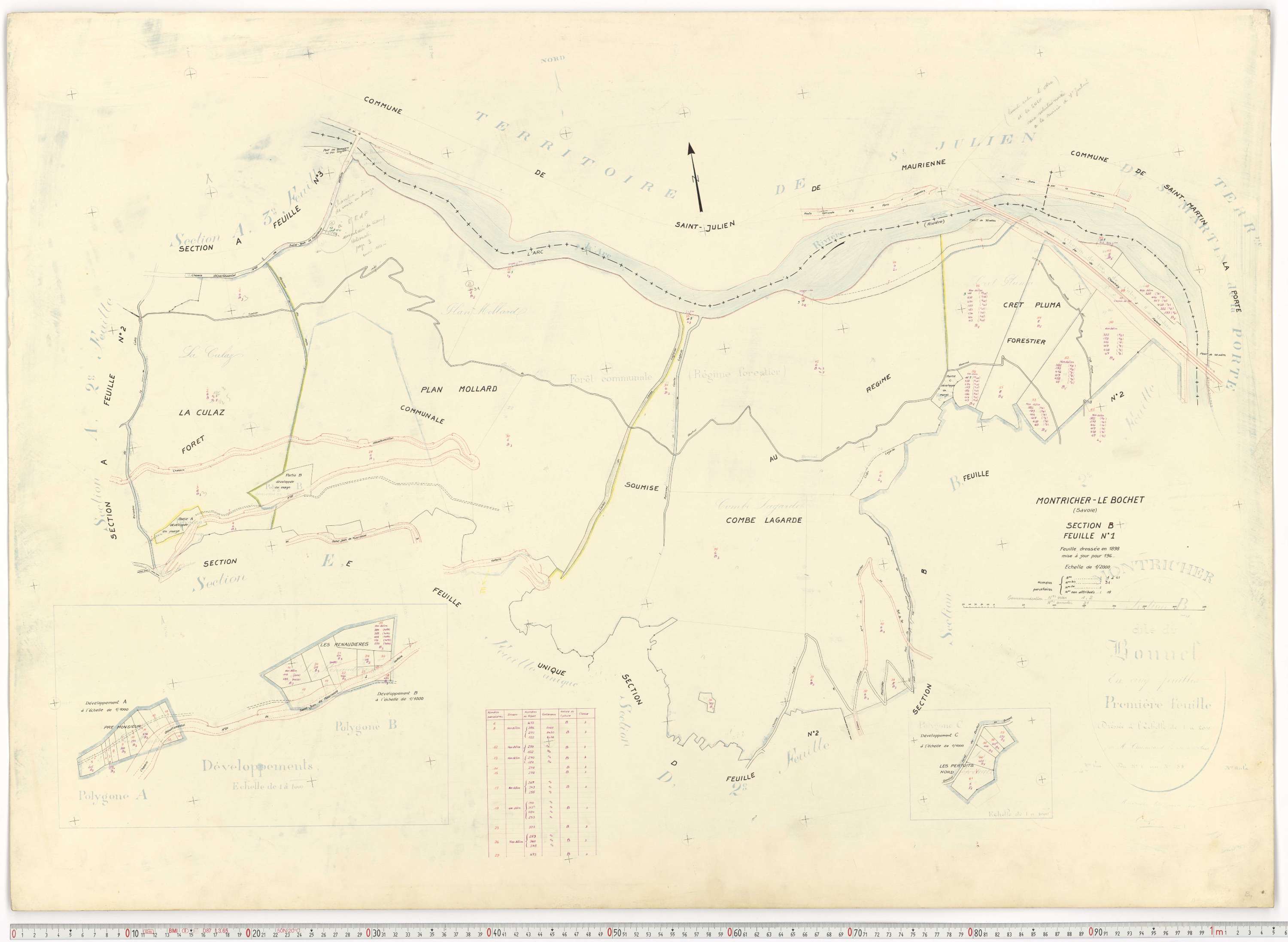Montricher-Albanne - Plans cadastraux du cadastre rénové.