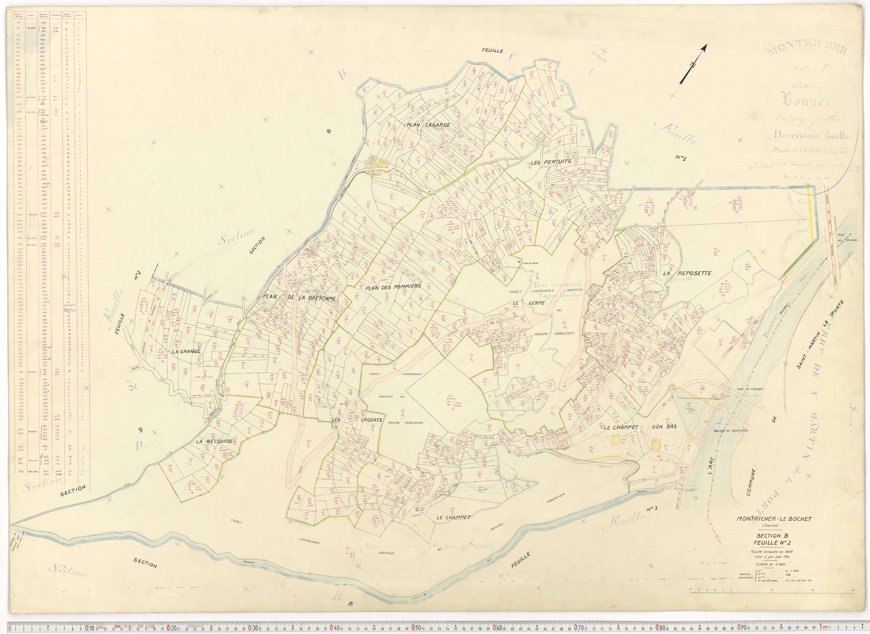 Montricher-Albanne - Plans cadastraux du cadastre rénové.