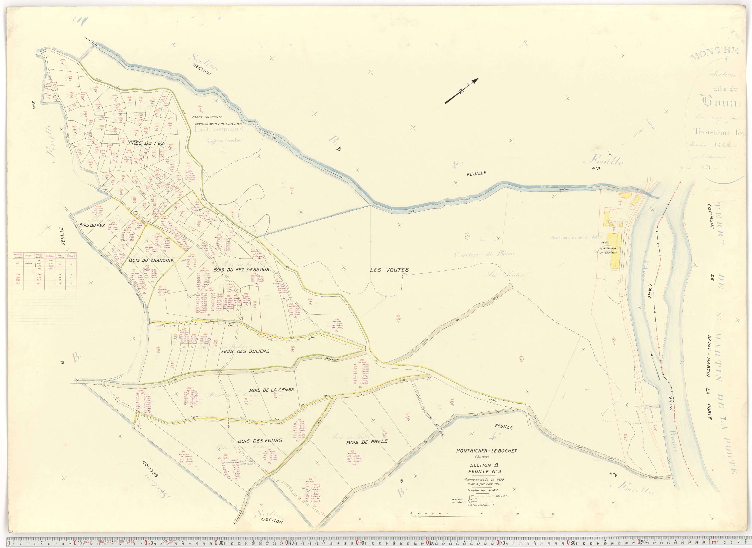 Montricher-Albanne - Plans cadastraux du cadastre rénové.