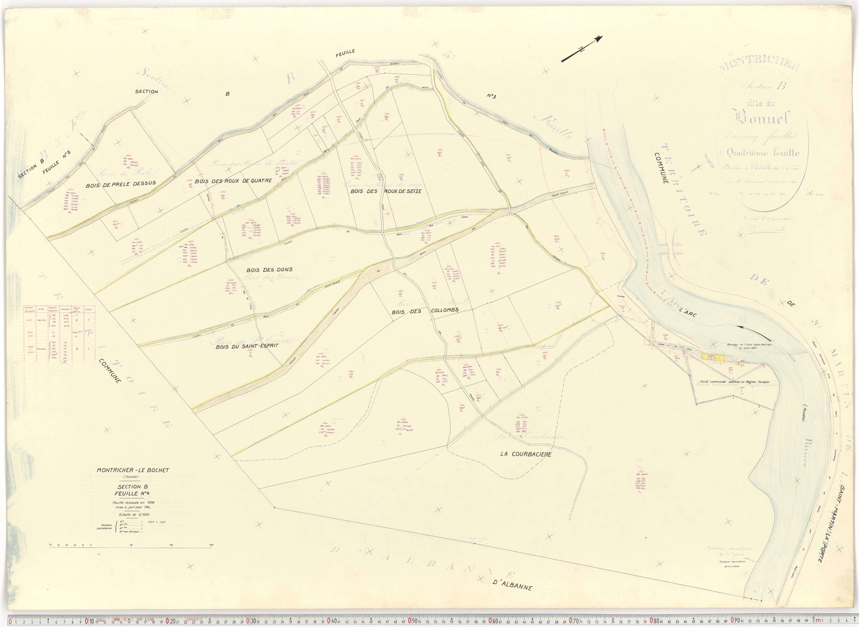 Montricher-Albanne - Plans cadastraux du cadastre rénové.