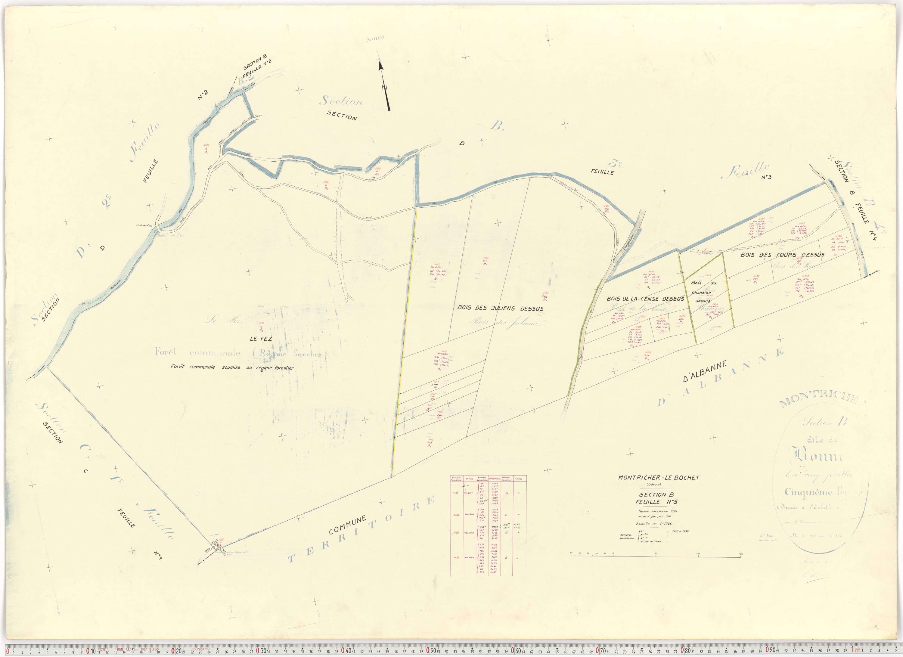 Montricher-Albanne - Plans cadastraux du cadastre rénové.