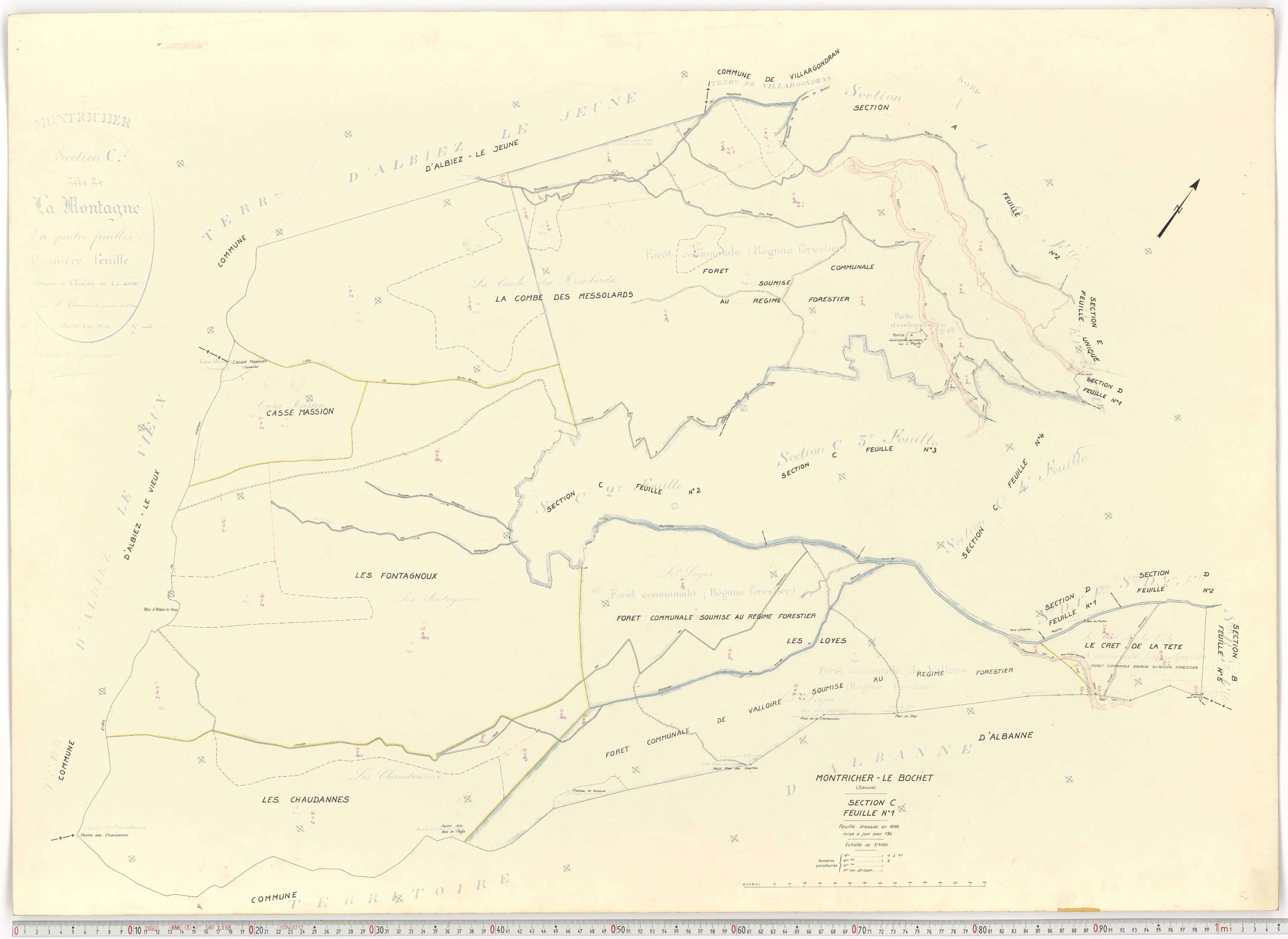Montricher-Albanne - Plans cadastraux du cadastre rénové.