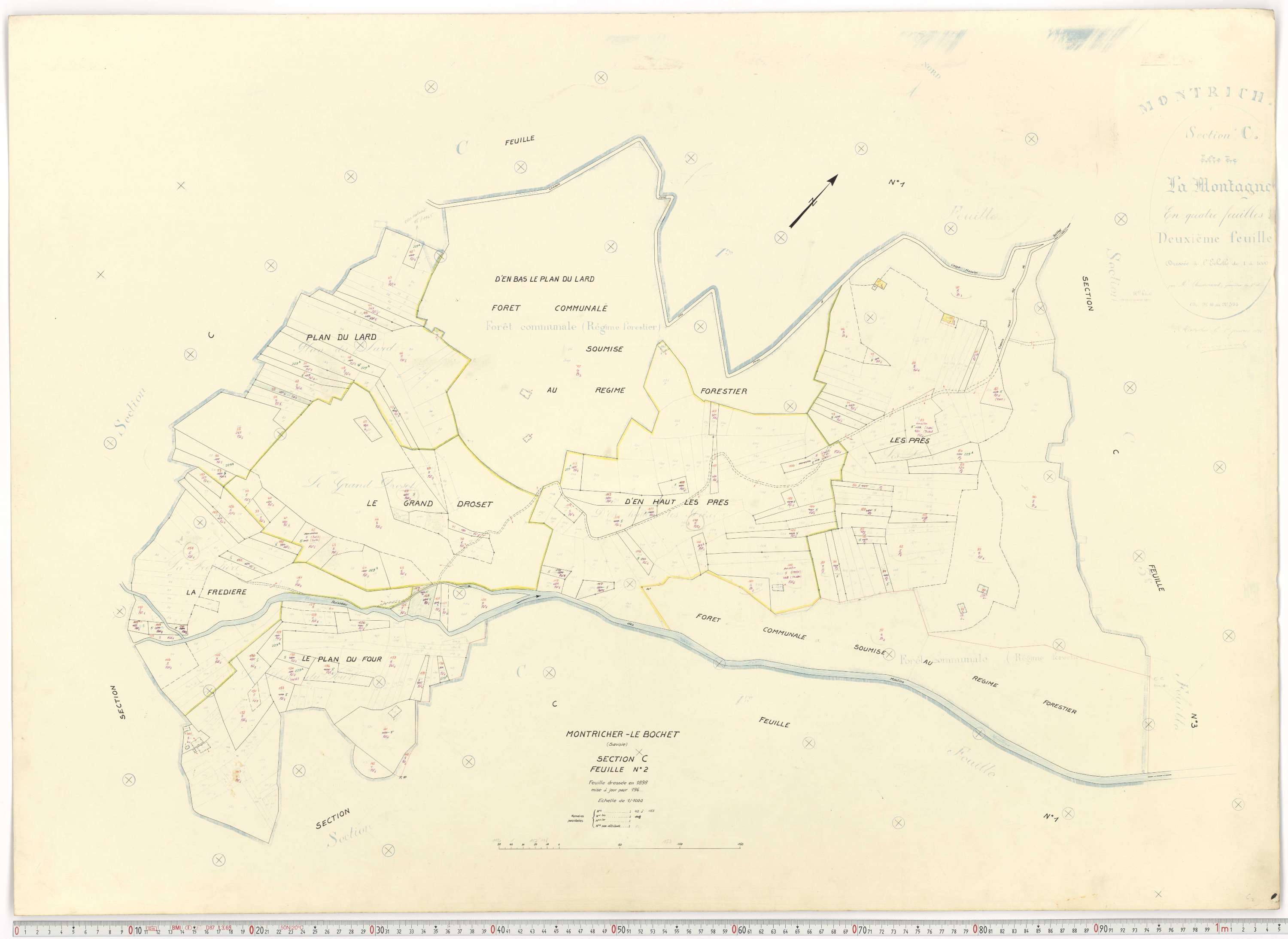 Montricher-Albanne - Plans cadastraux du cadastre rénové.