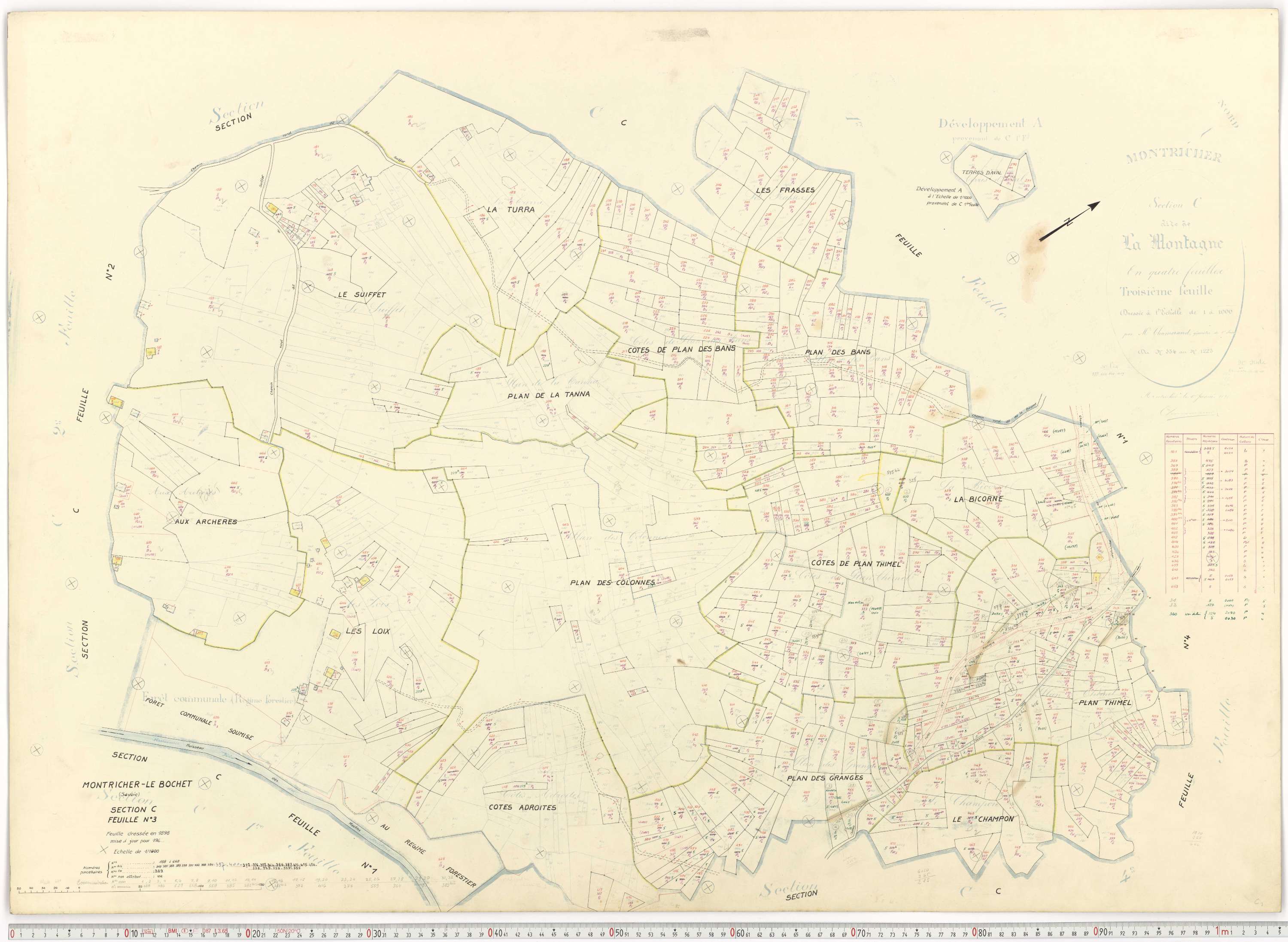 Montricher-Albanne - Plans cadastraux du cadastre rénové.