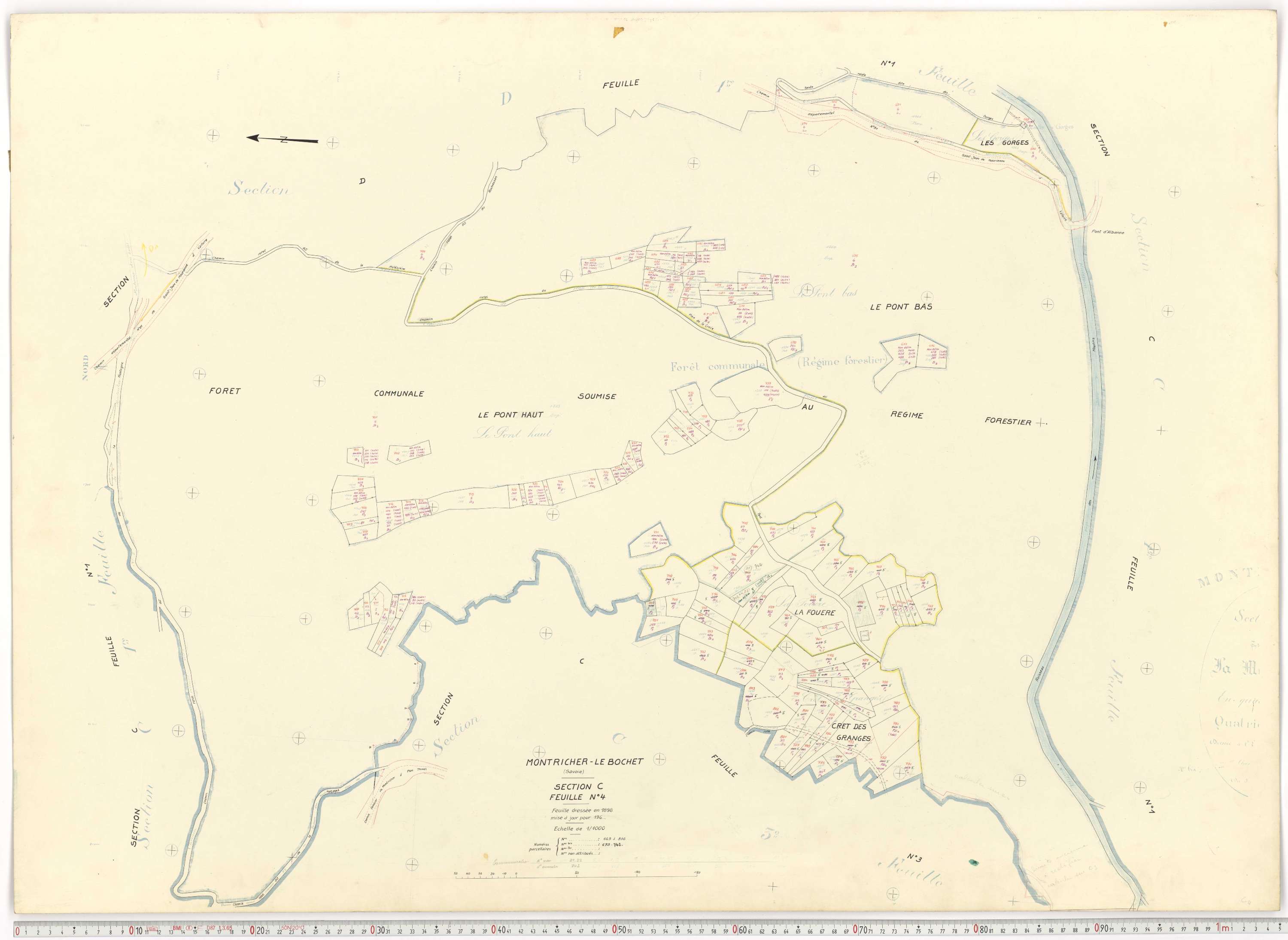 Montricher-Albanne - Plans cadastraux du cadastre rénové.