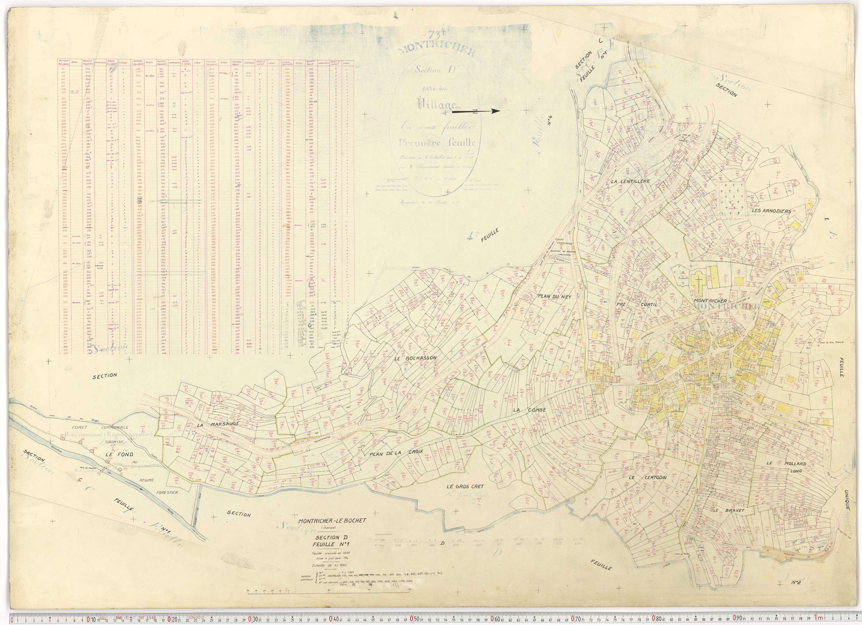 Montricher-Albanne - Plans cadastraux du cadastre rénové.