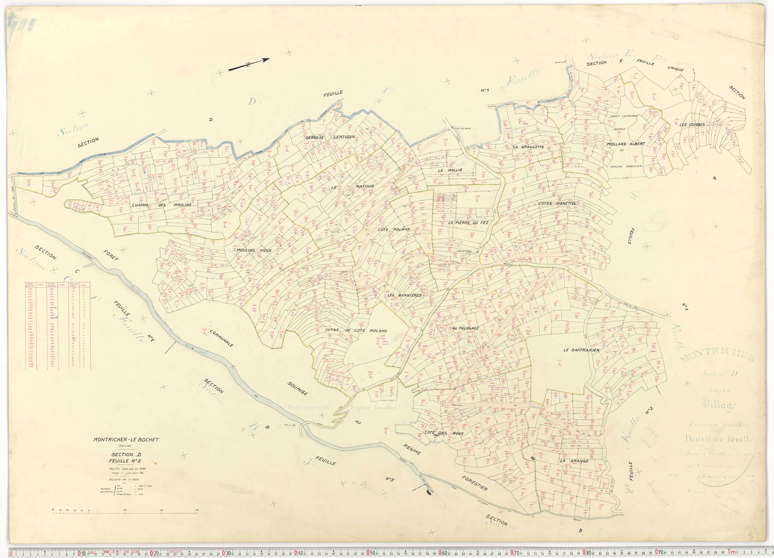 Montricher-Albanne - Plans cadastraux du cadastre rénové.