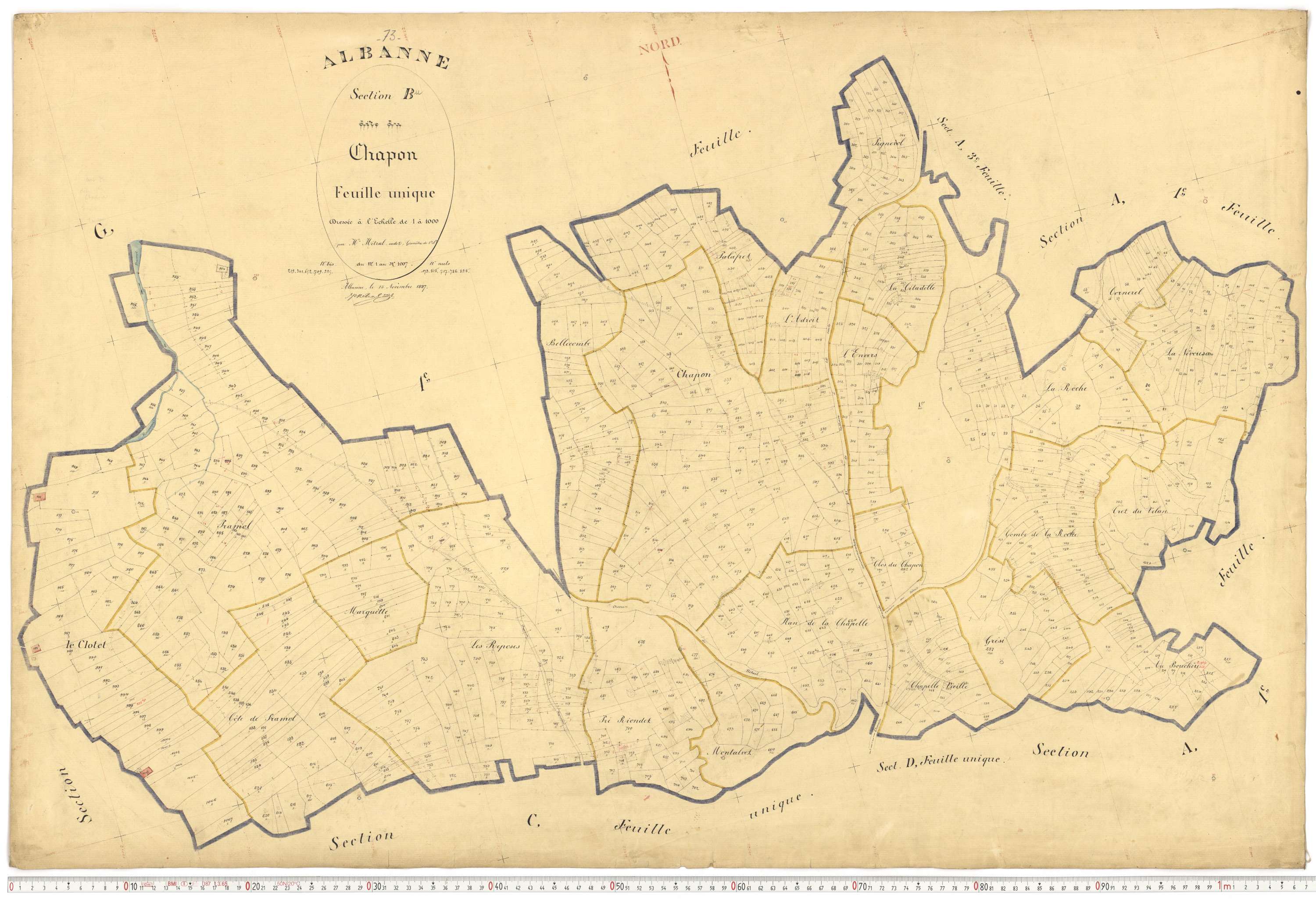 Montricher-Albanne - Plans cadastraux du premier cadastre français.