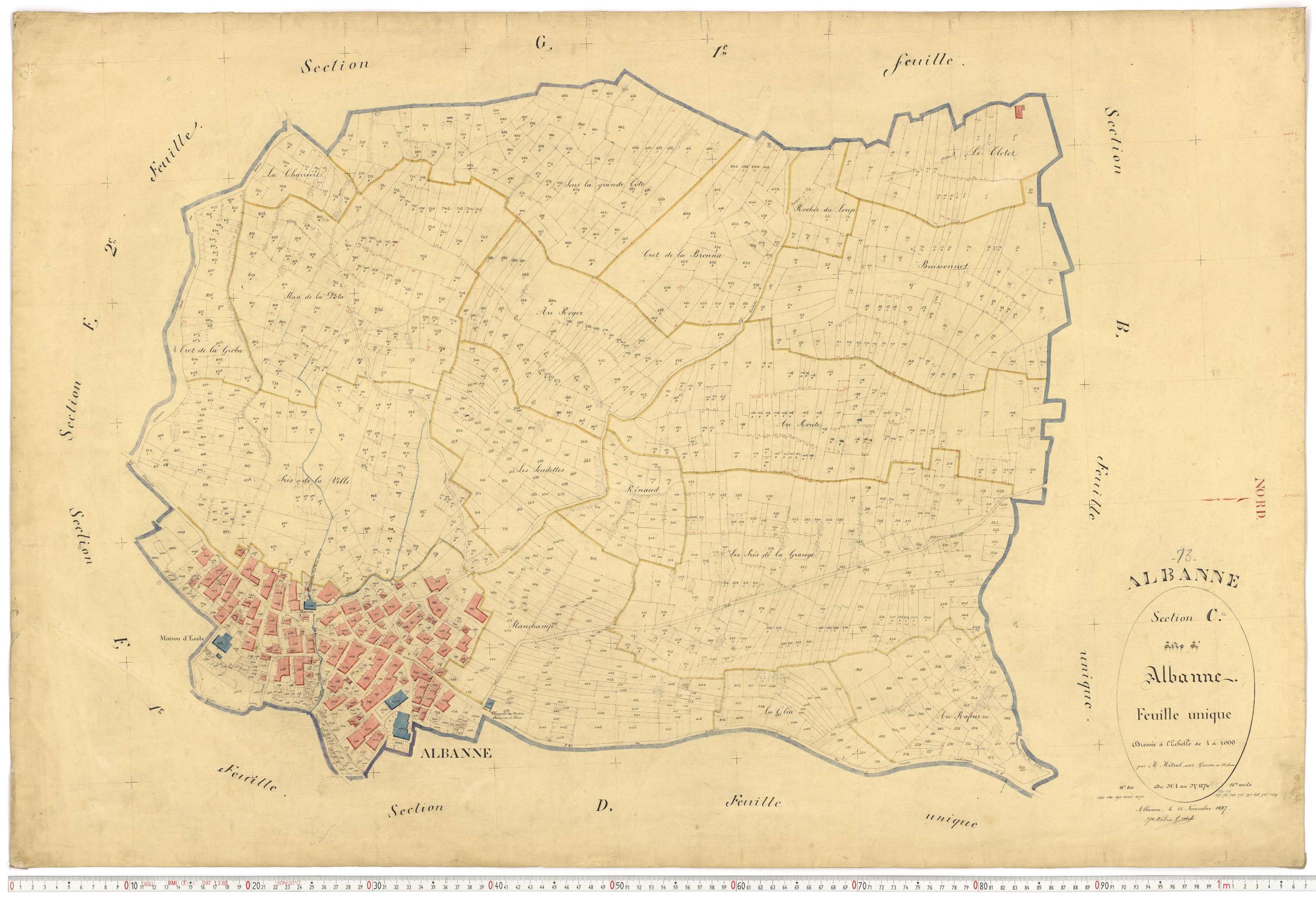 Montricher-Albanne - Plans cadastraux du premier cadastre français.