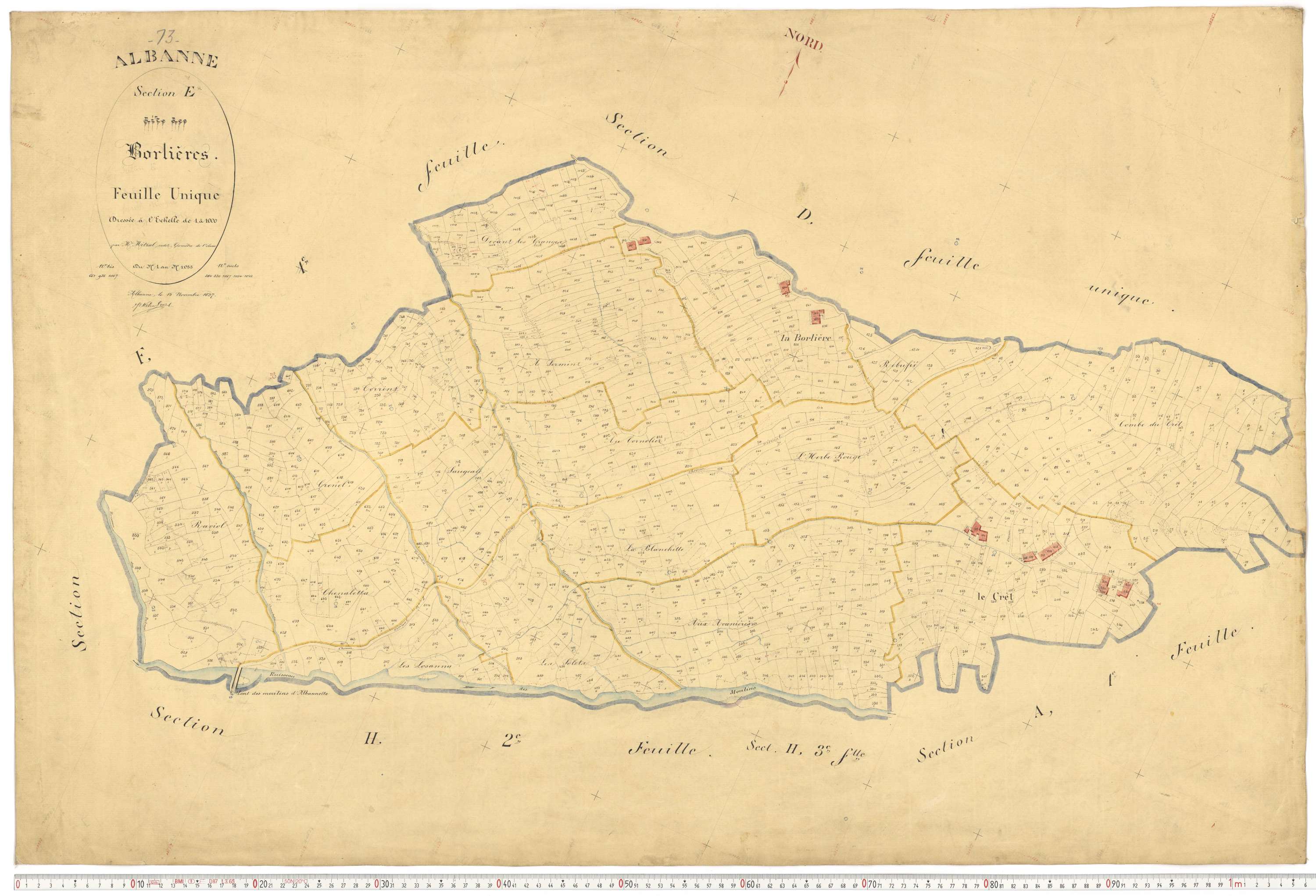 Montricher-Albanne - Plans cadastraux du premier cadastre français.