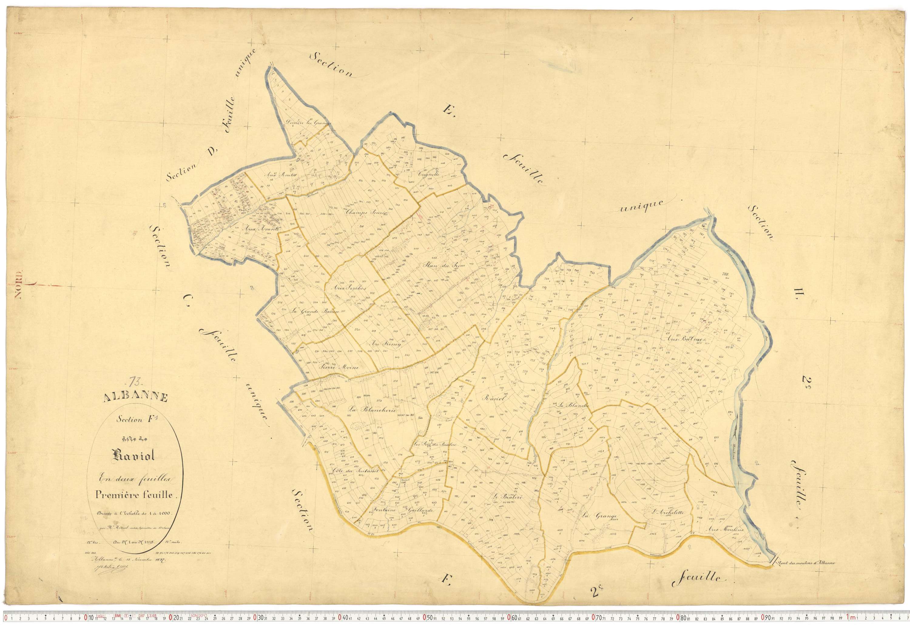 Montricher-Albanne - Plans cadastraux du premier cadastre français.