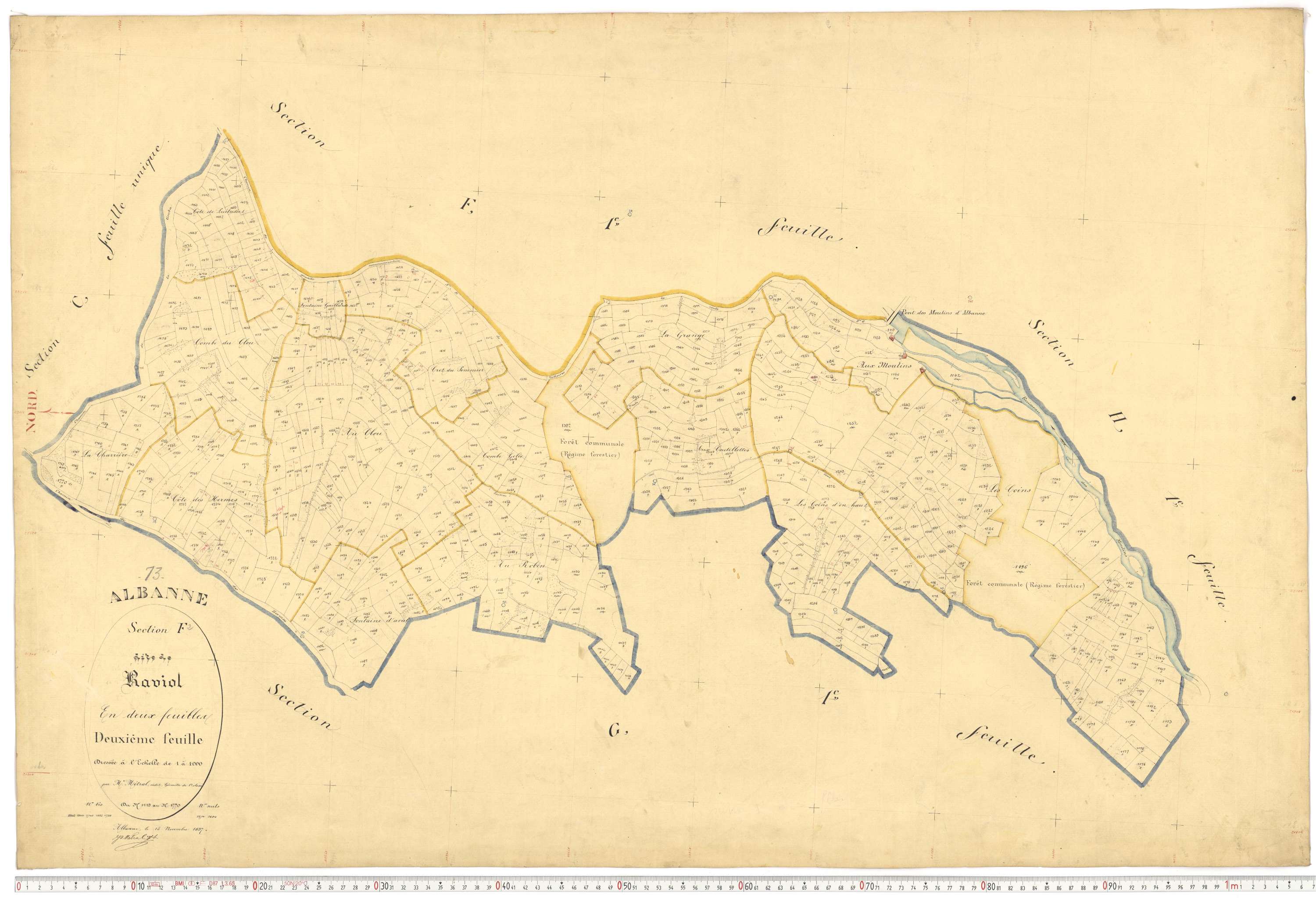 Montricher-Albanne - Plans cadastraux du premier cadastre français.