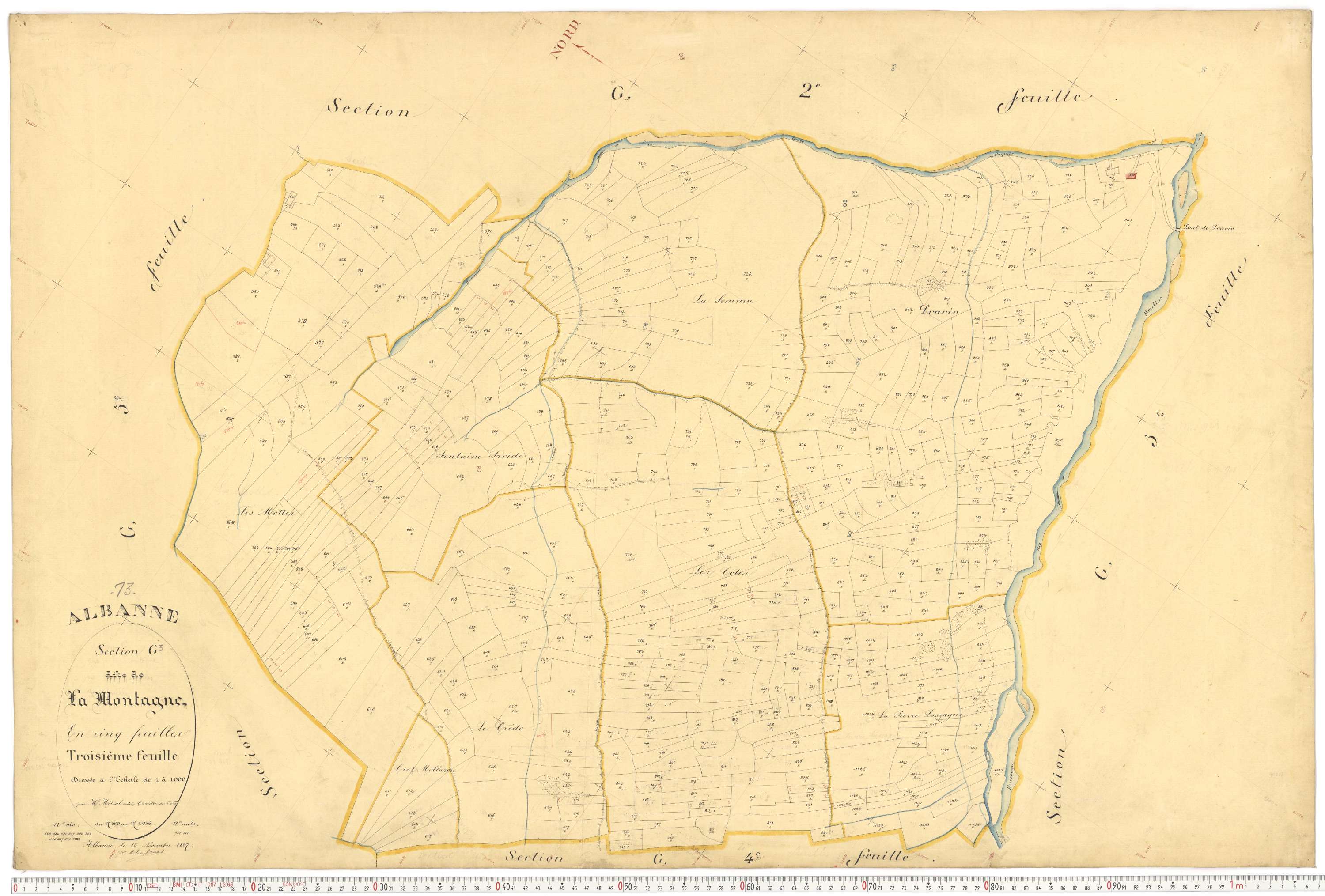 Montricher-Albanne - Plans cadastraux du premier cadastre français.