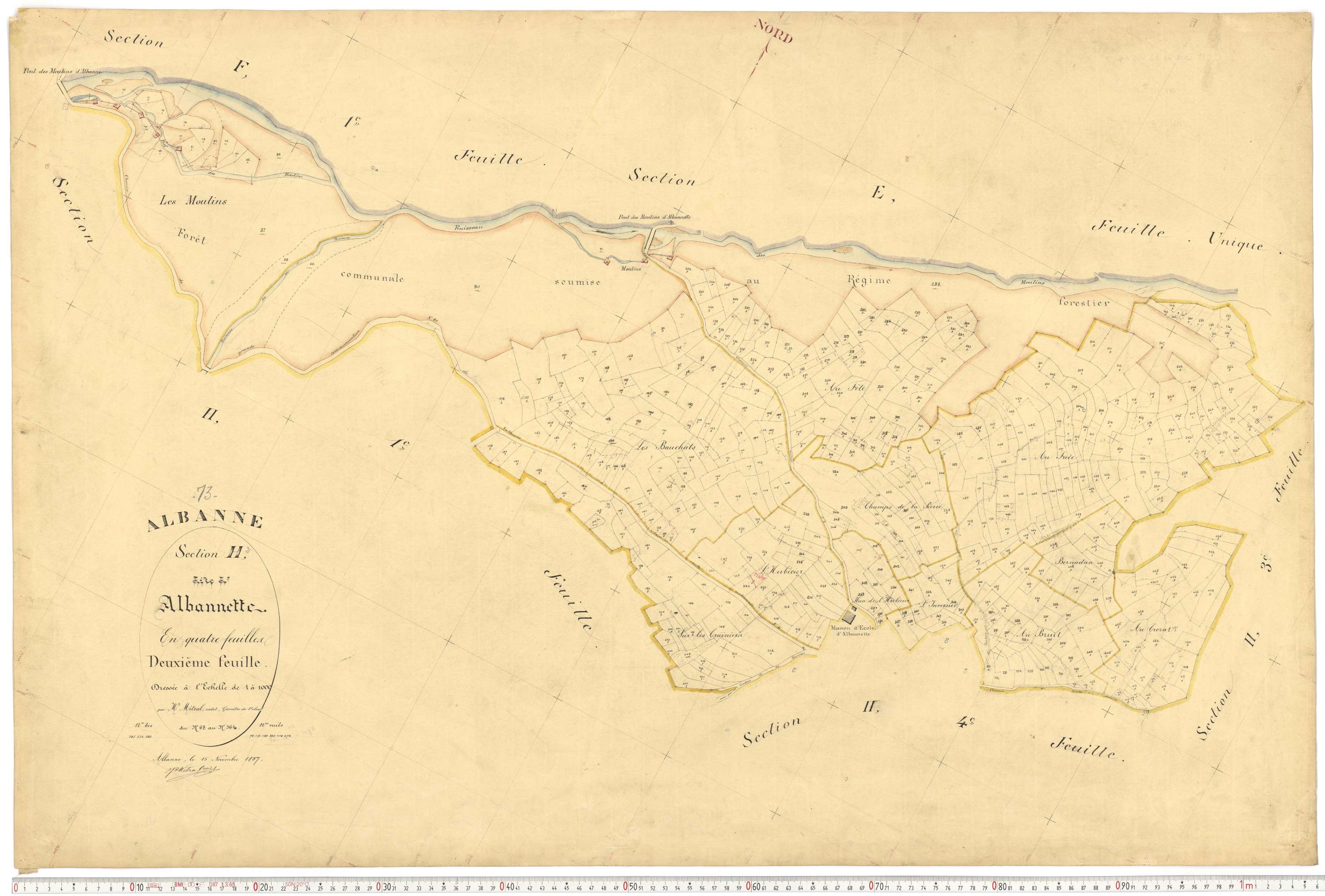 Montricher-Albanne - Plans cadastraux du premier cadastre français.