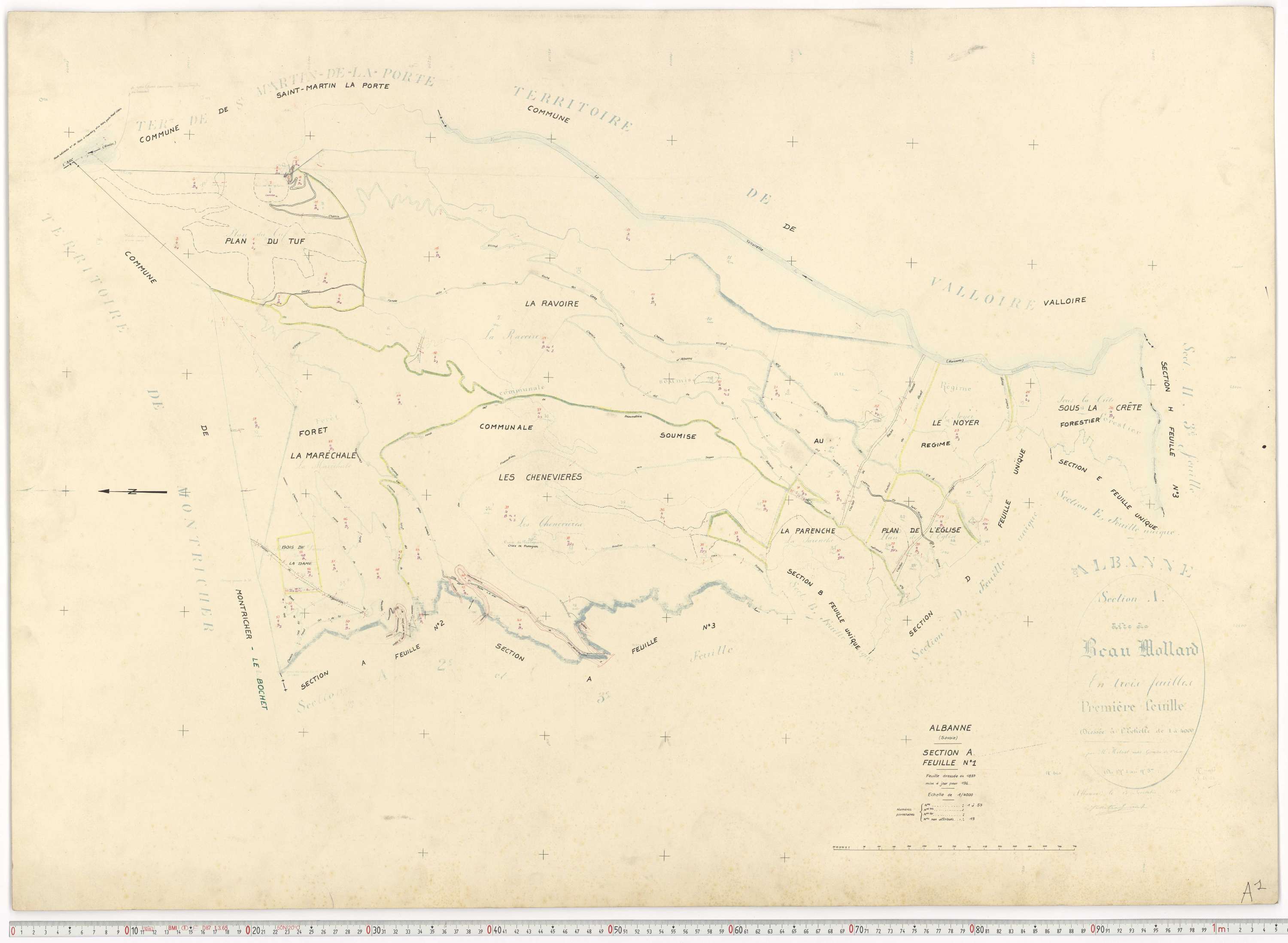 Montricher-Albanne - Plans cadastraux du cadastre rénové.