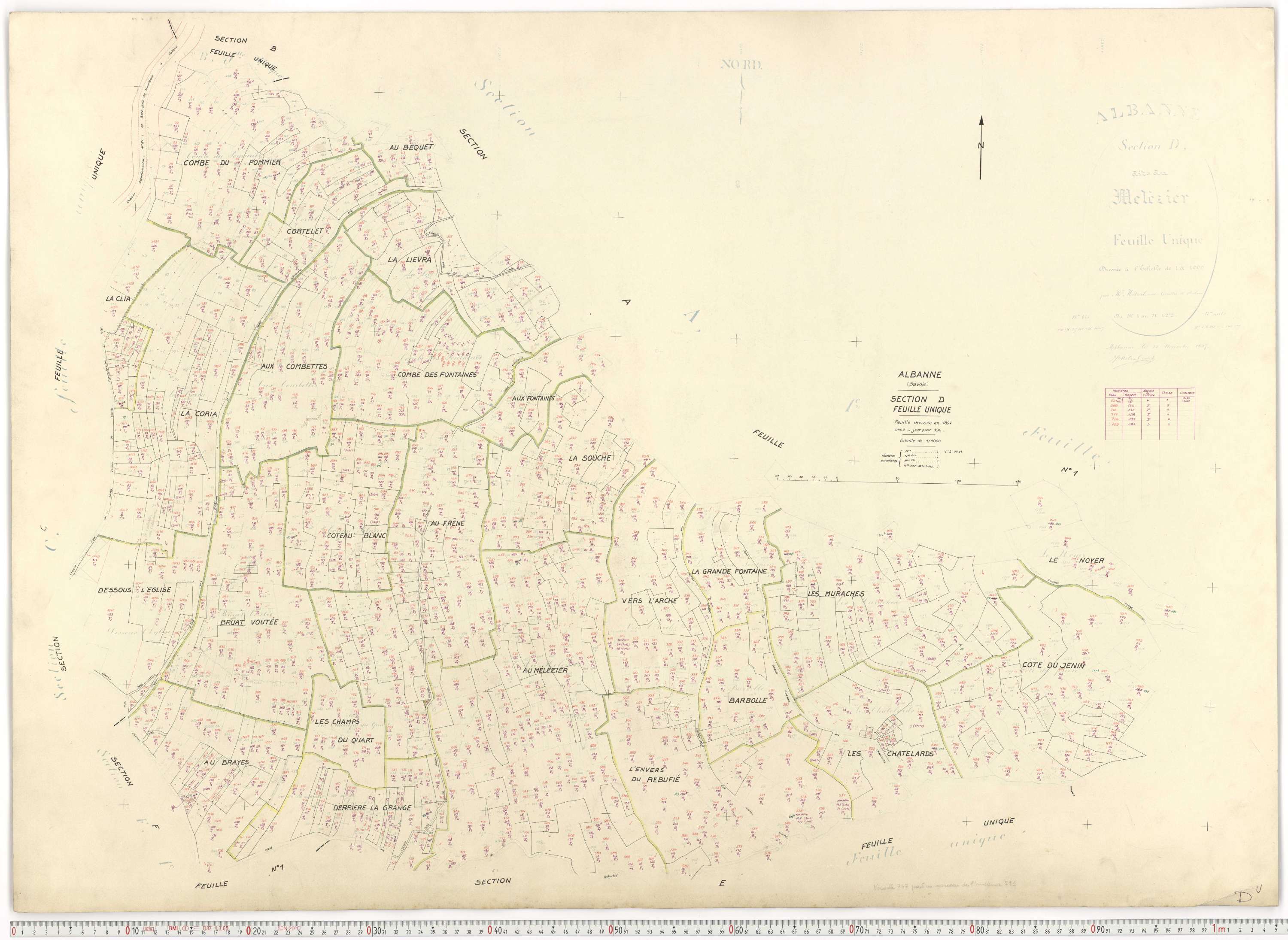 Montricher-Albanne - Plans cadastraux du cadastre rénové.