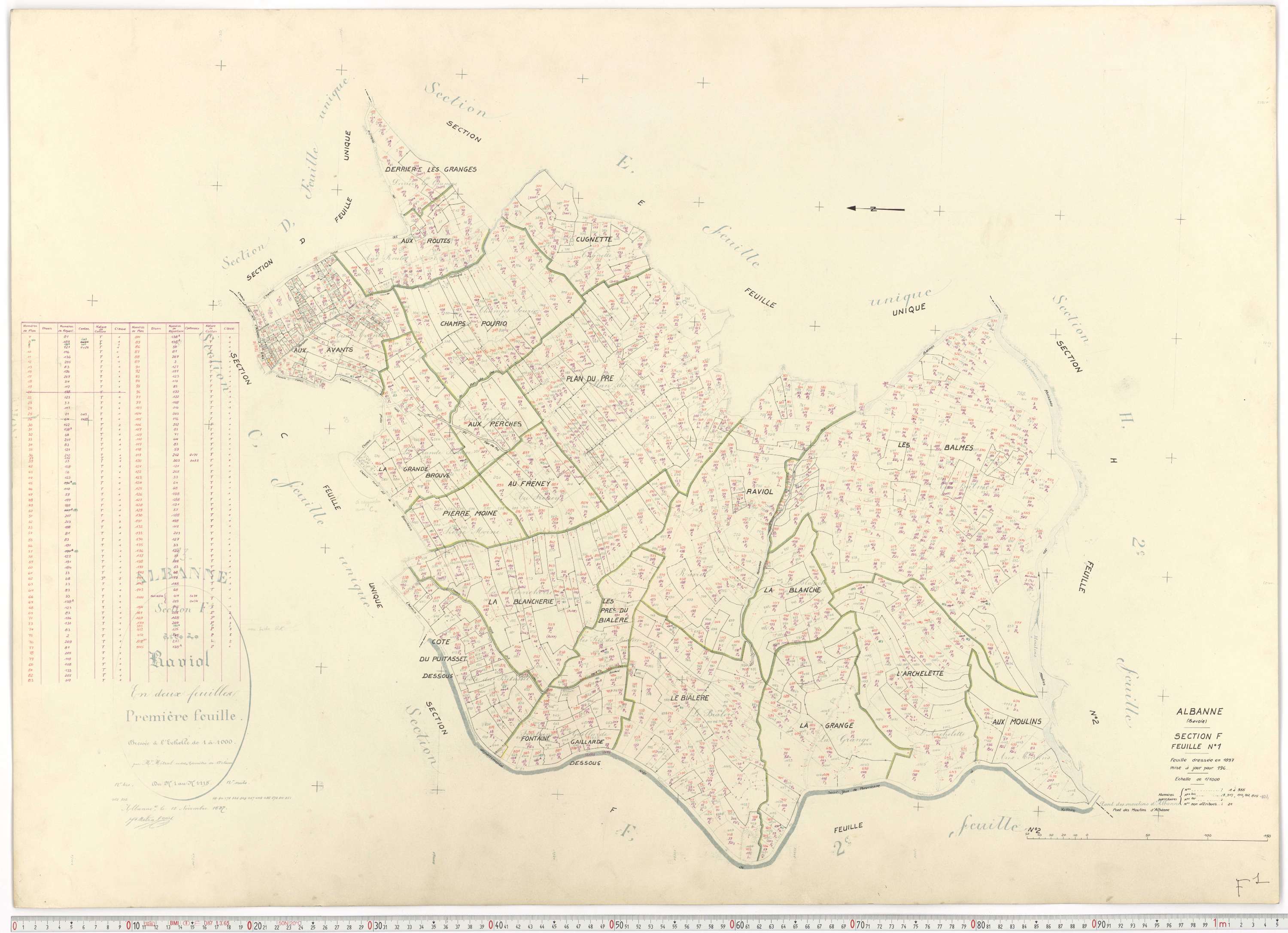 Montricher-Albanne - Plans cadastraux du cadastre rénové.