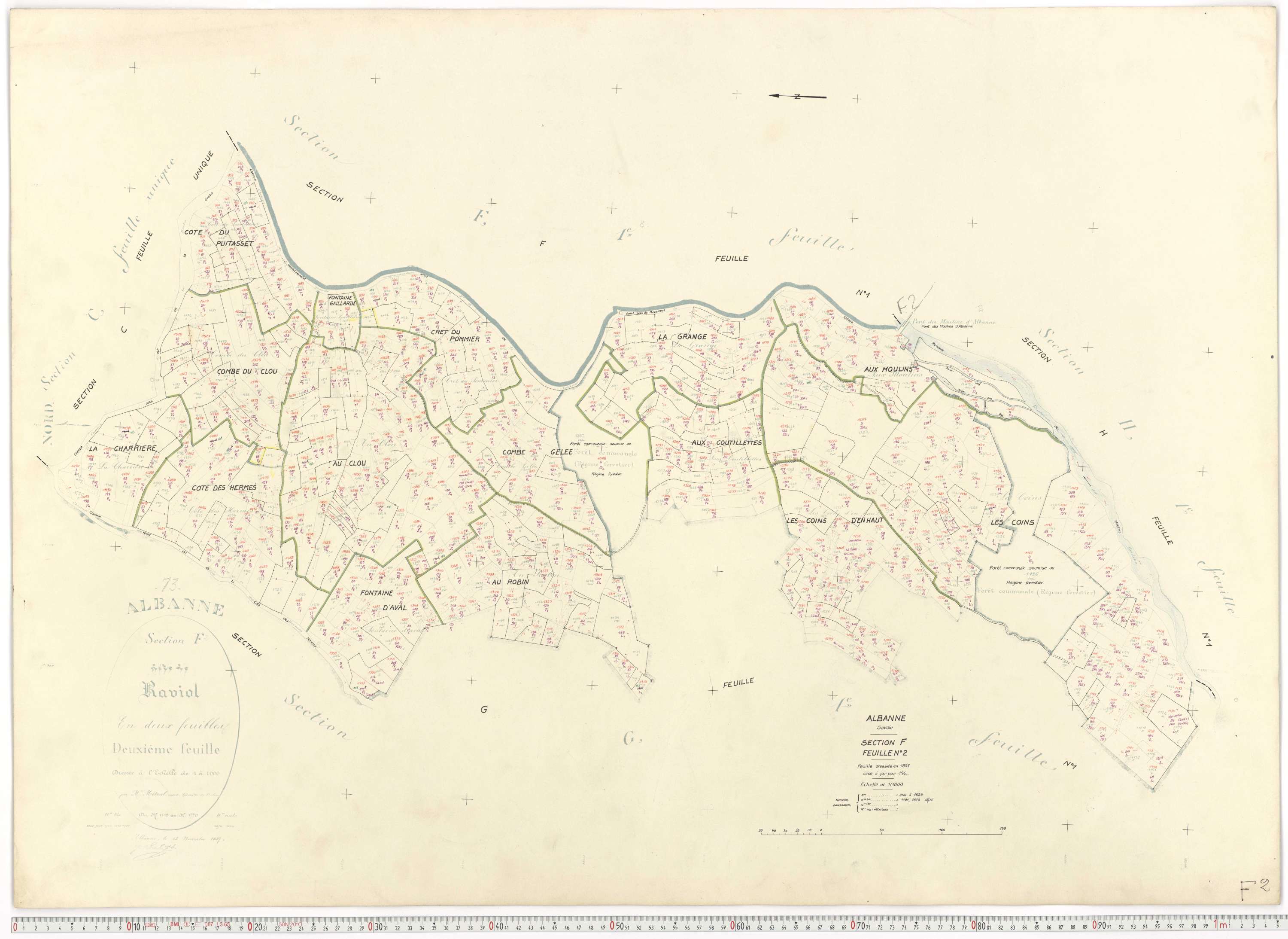 Montricher-Albanne - Plans cadastraux du cadastre rénové.