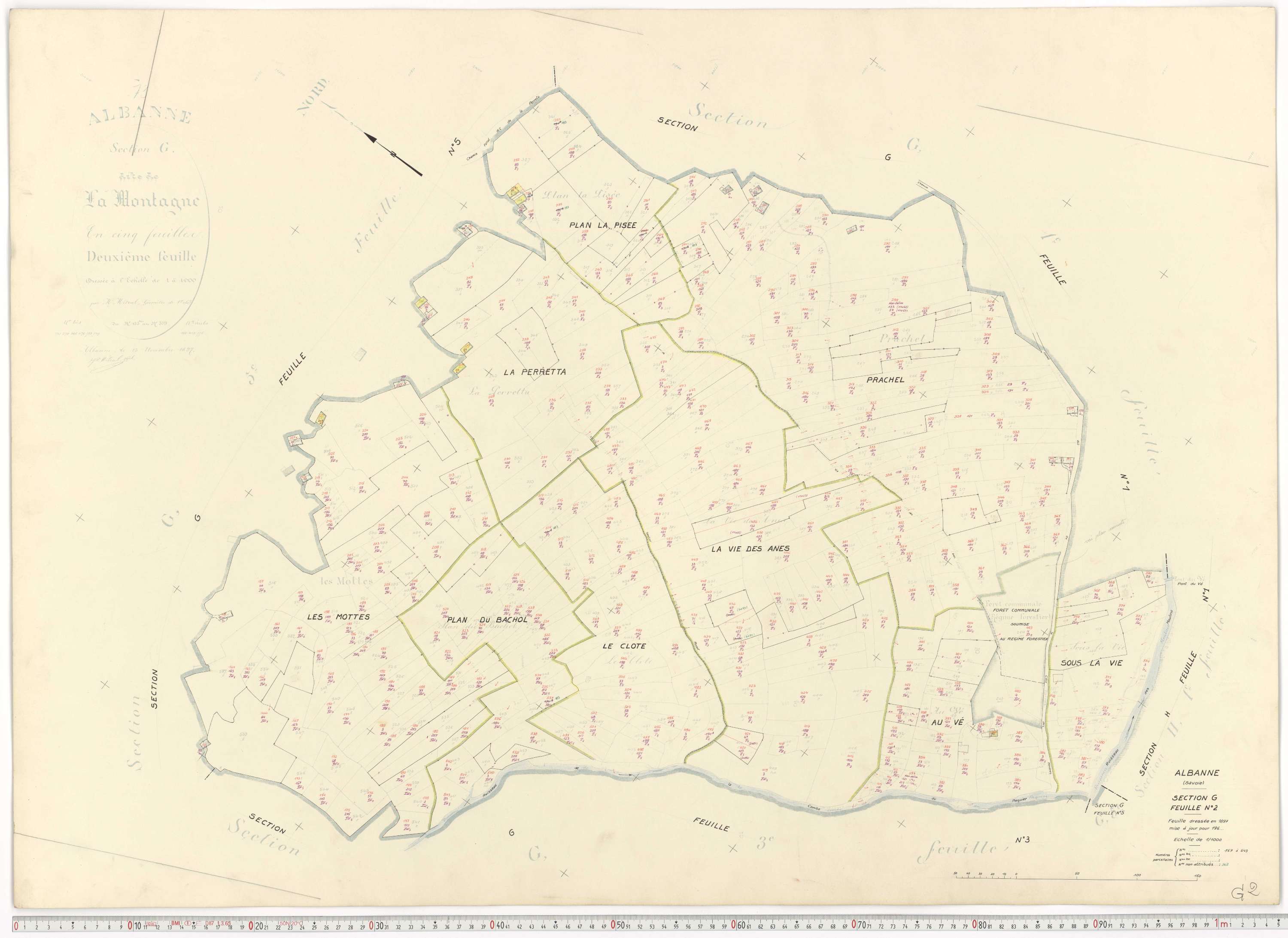 Montricher-Albanne - Plans cadastraux du cadastre rénové.