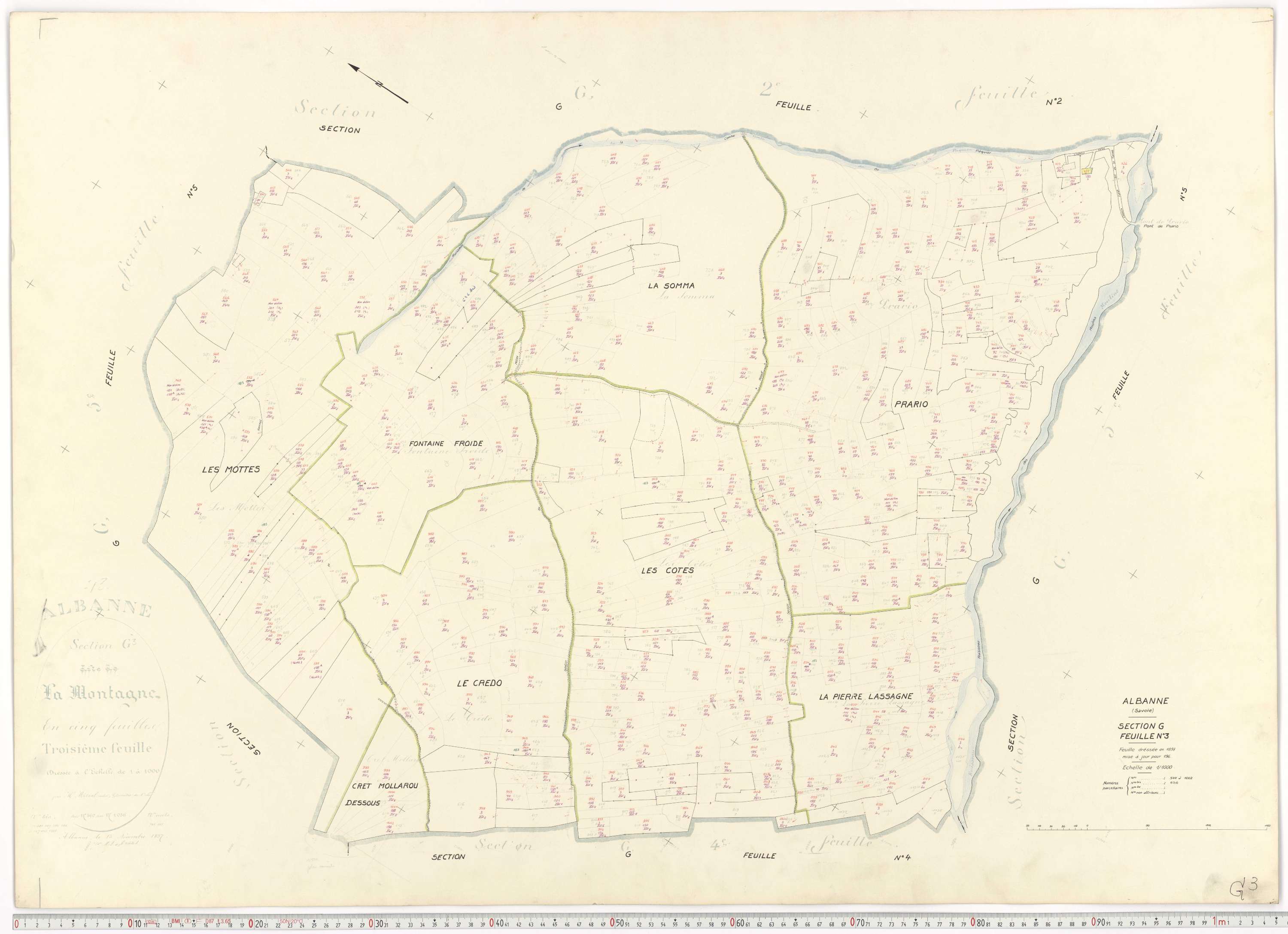 Montricher-Albanne - Plans cadastraux du cadastre rénové.