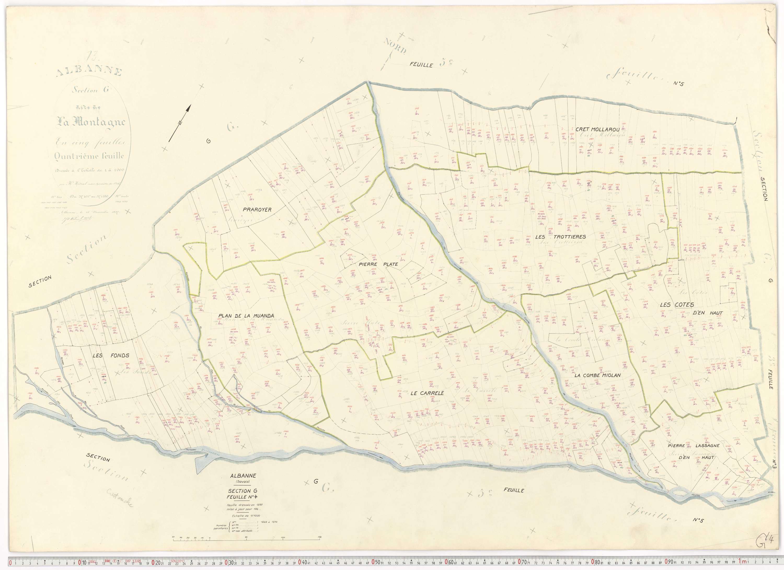 Montricher-Albanne - Plans cadastraux du cadastre rénové.