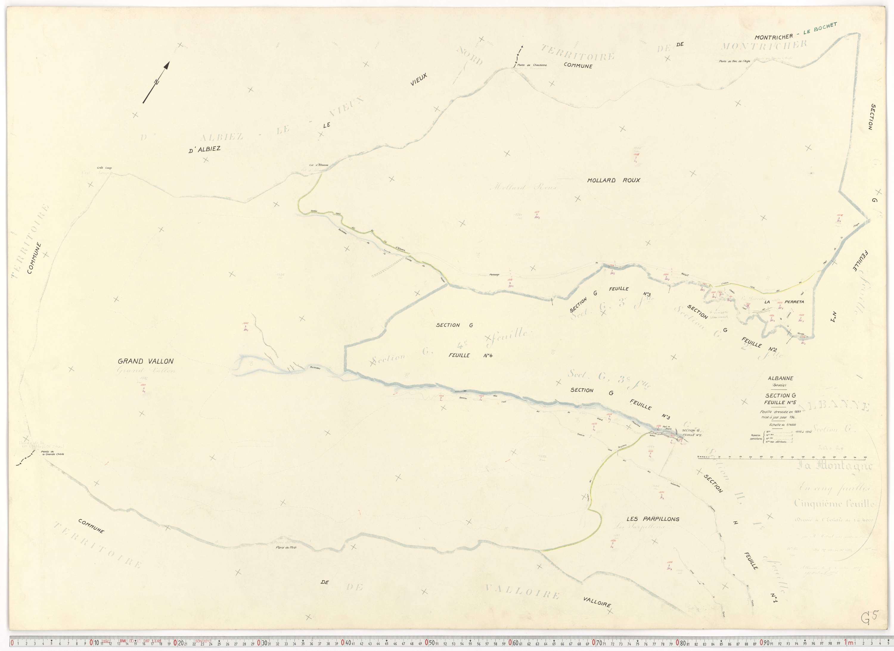 Montricher-Albanne - Plans cadastraux du cadastre rénové.