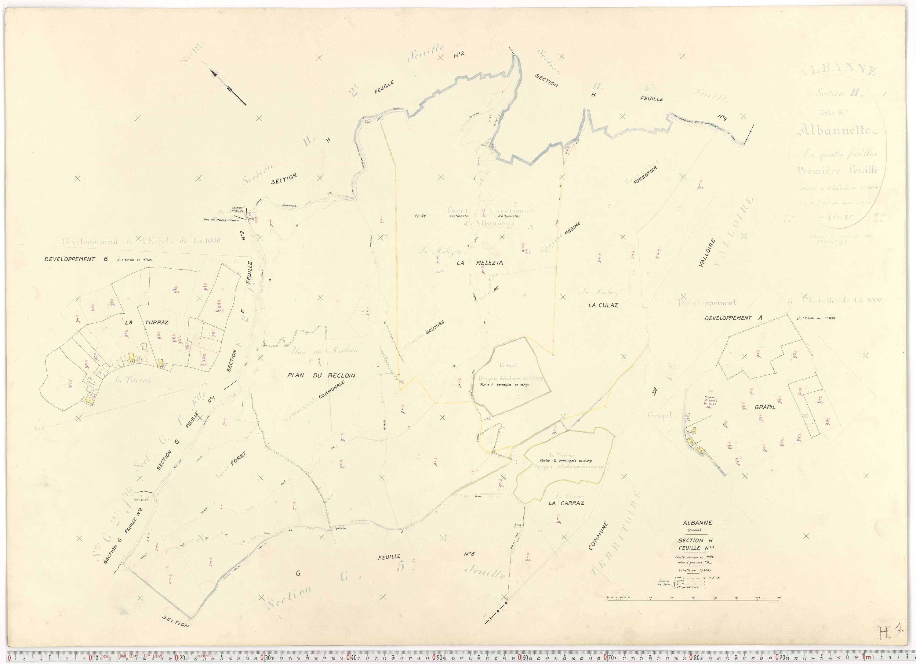 Montricher-Albanne - Plans cadastraux du cadastre rénové.
