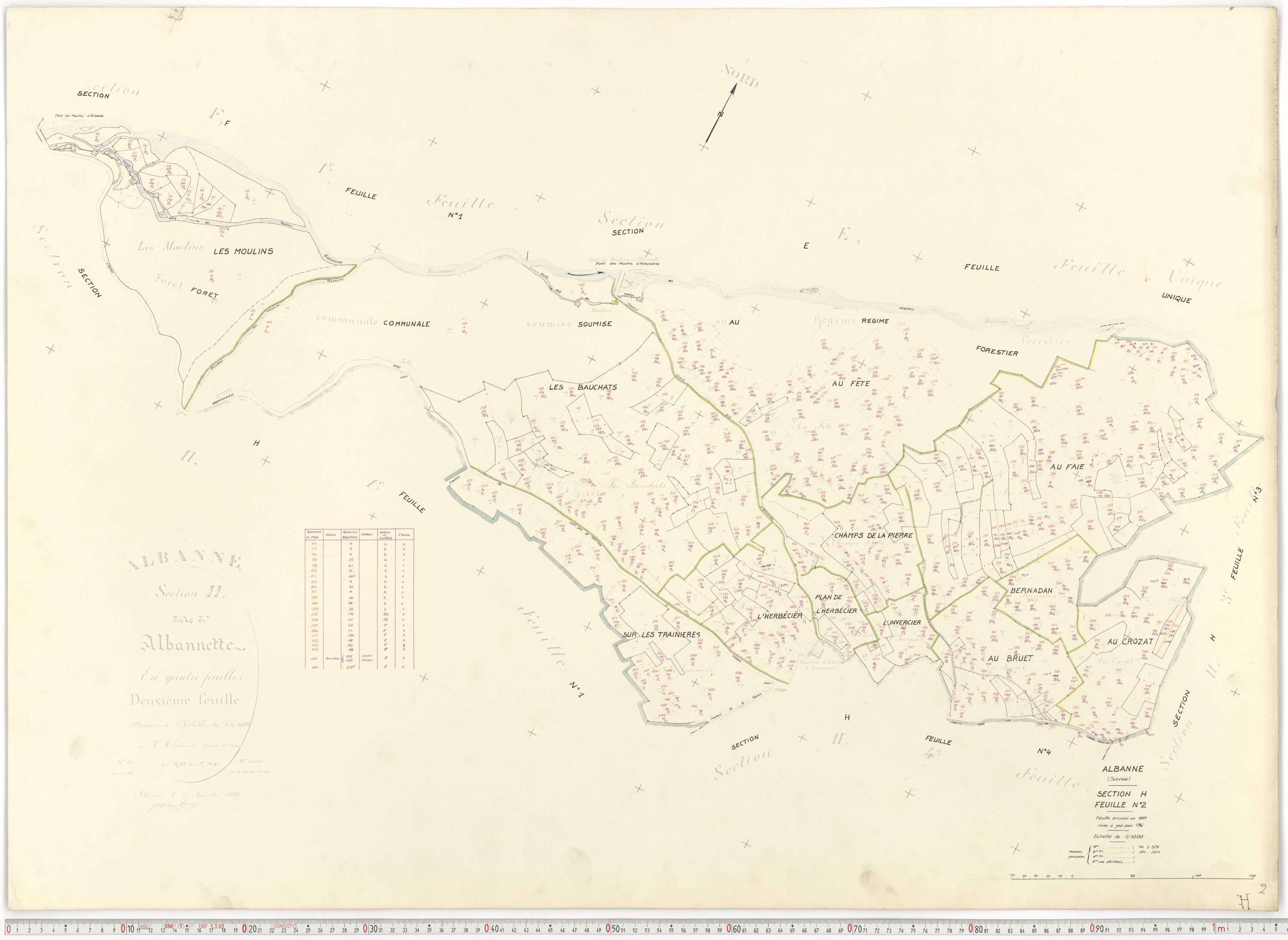 Montricher-Albanne - Plans cadastraux du cadastre rénové.