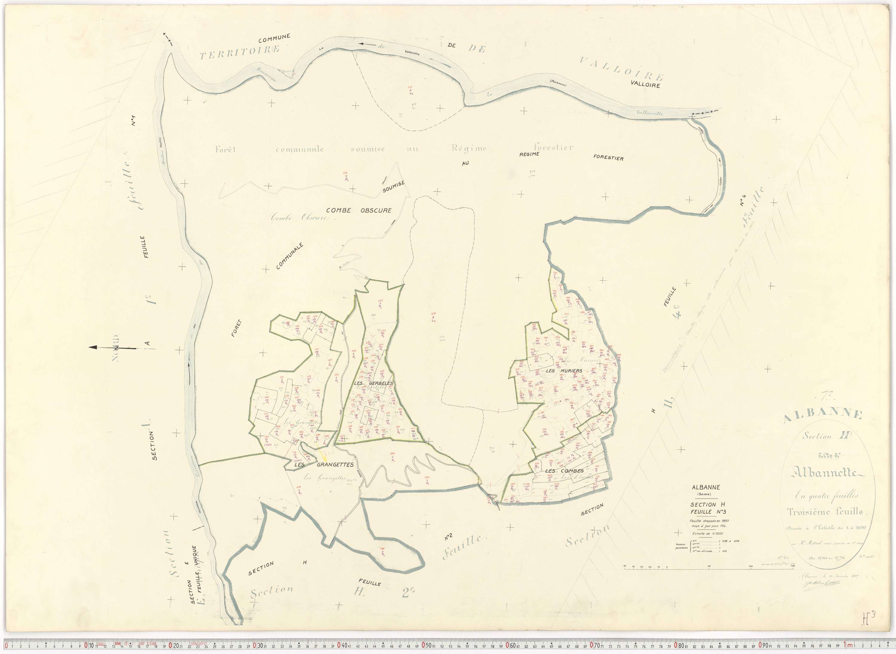 Montricher-Albanne - Plans cadastraux du cadastre rénové.