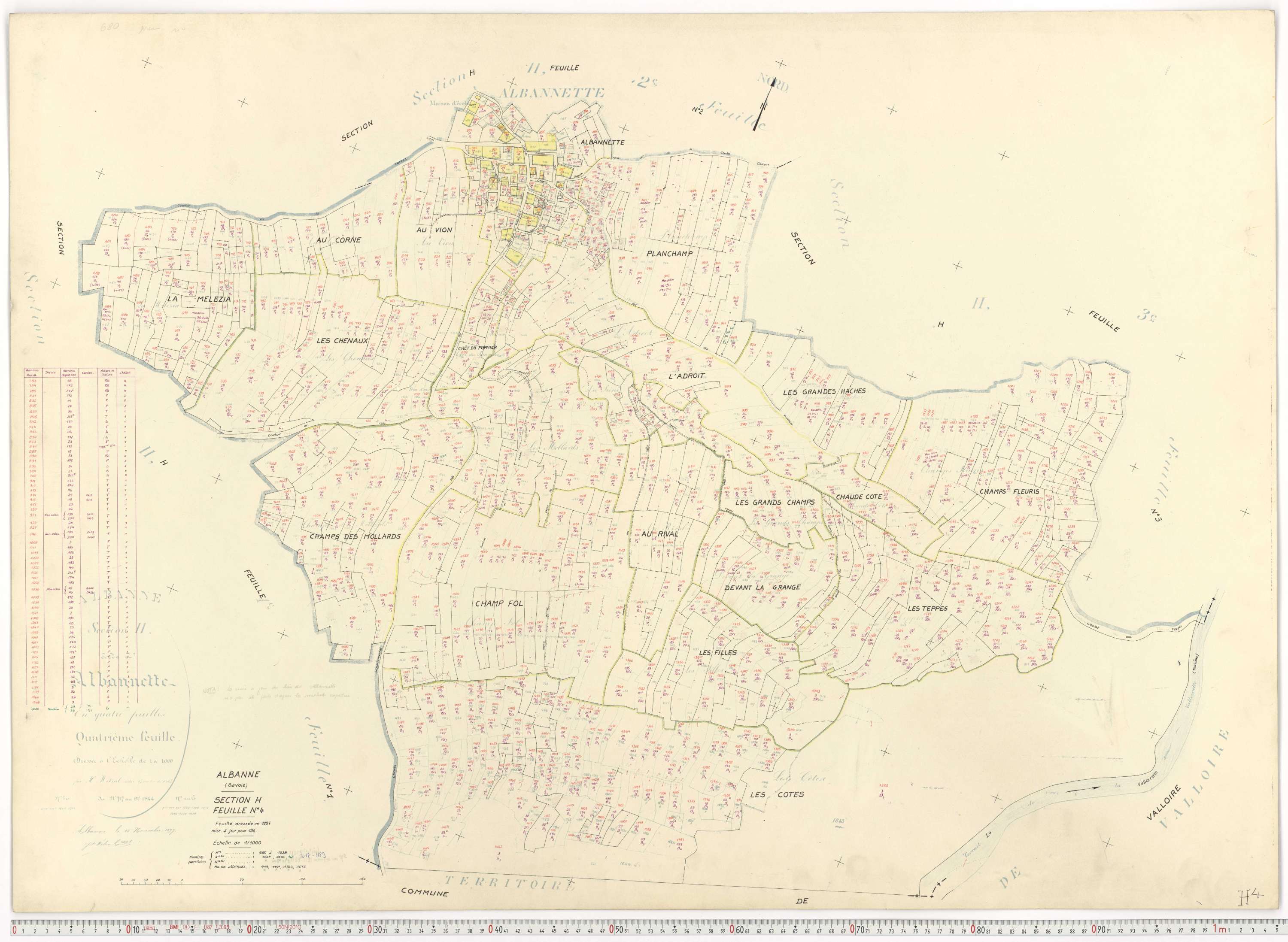 Montricher-Albanne - Plans cadastraux du cadastre rénové.