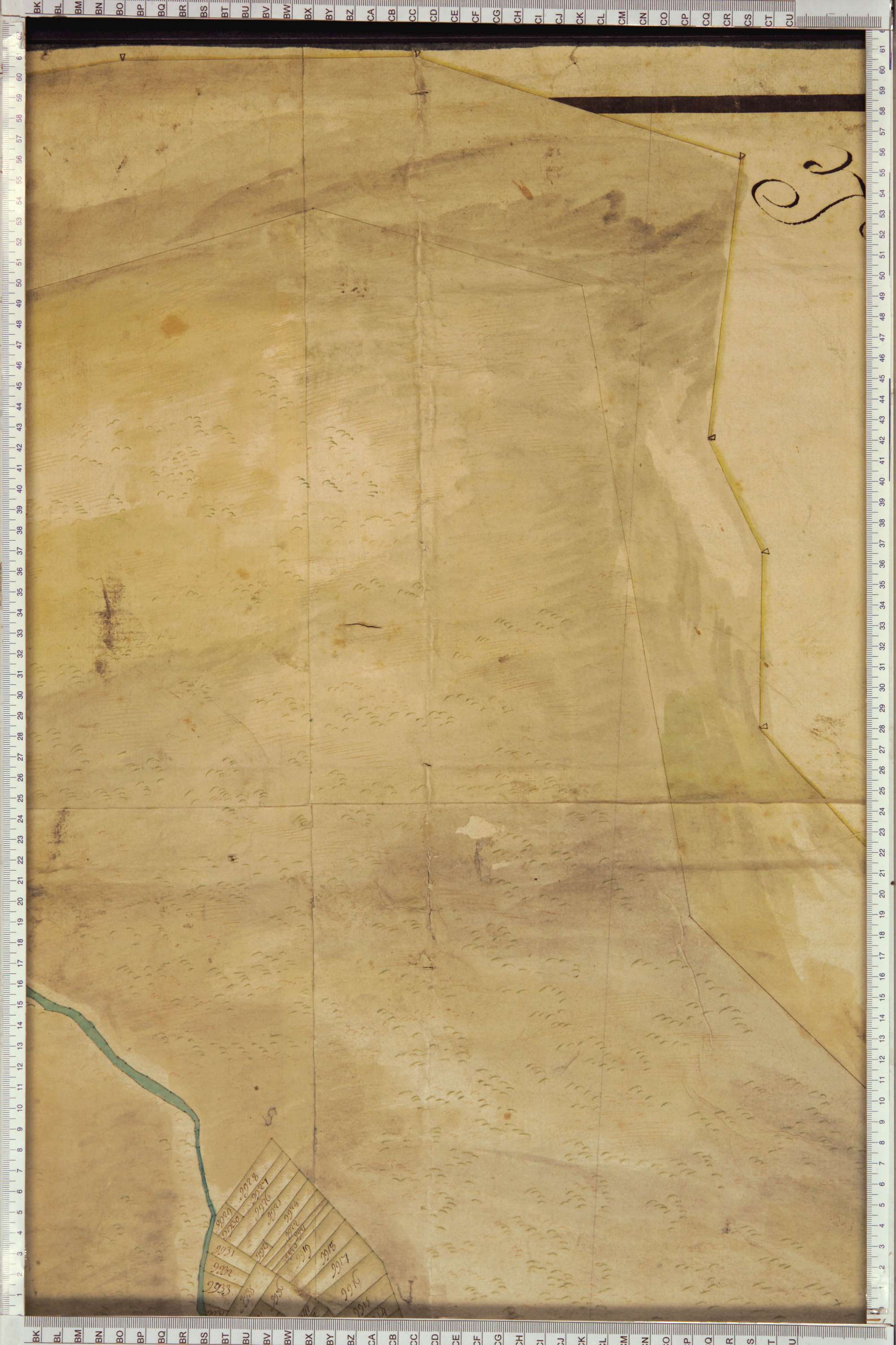 Montricher-Albanne - Copie de la mappe originale (plan cadastral) de la commune d’Albane. Signée Cocelli, directeur du bureau de la péréquation.