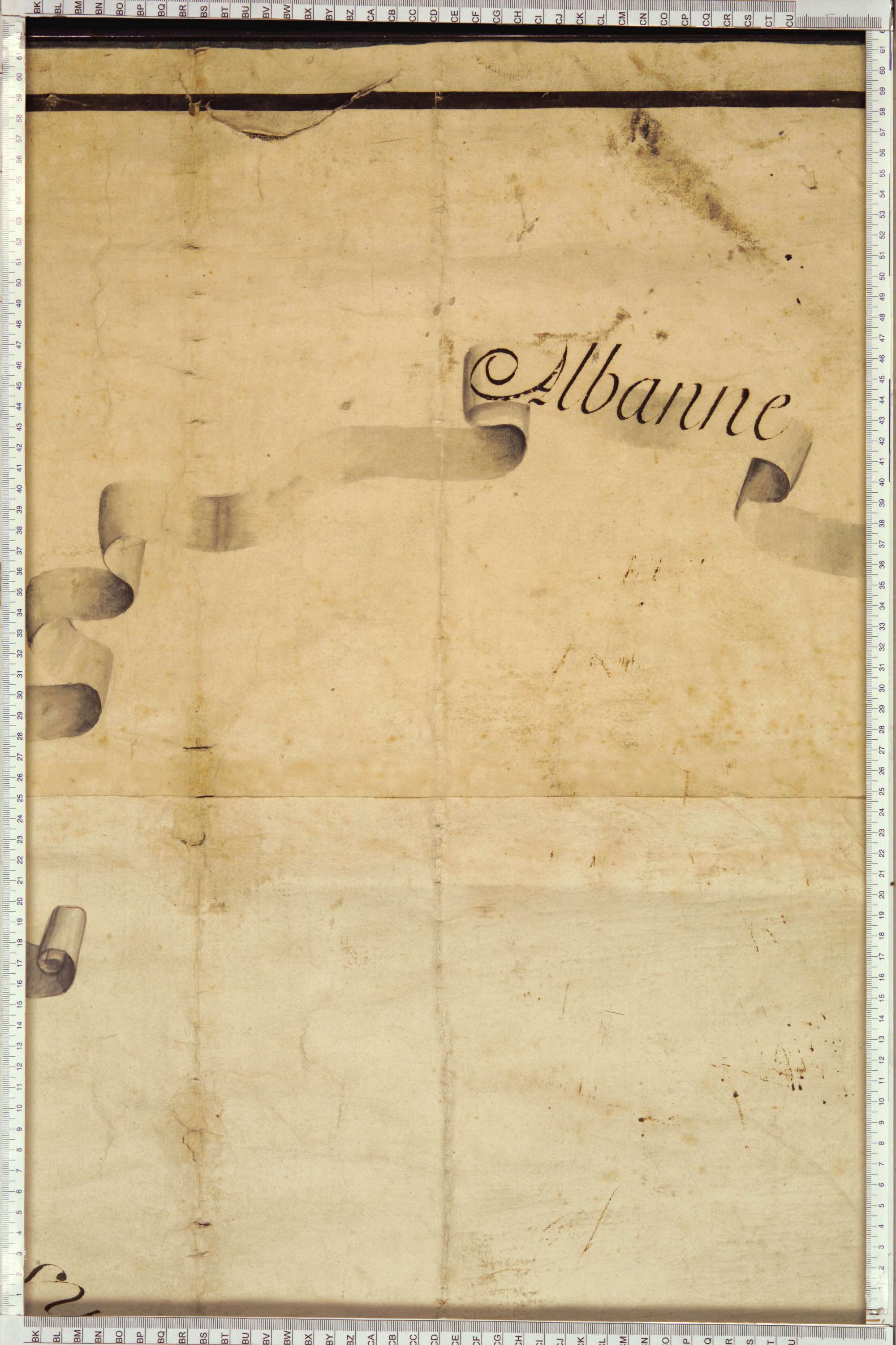 Montricher-Albanne - Copie de la mappe originale (plan cadastral) de la commune d’Albane. Signée Cocelli, directeur du bureau de la péréquation.