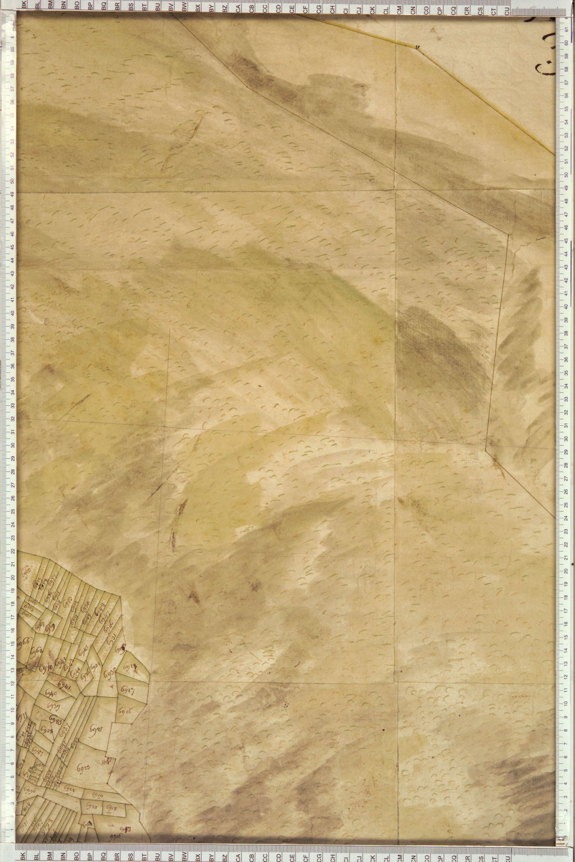 Montricher-Albanne - Copie de la mappe originale (plan cadastral) de la commune d’Albane. Signée Cocelli, directeur du bureau de la péréquation.