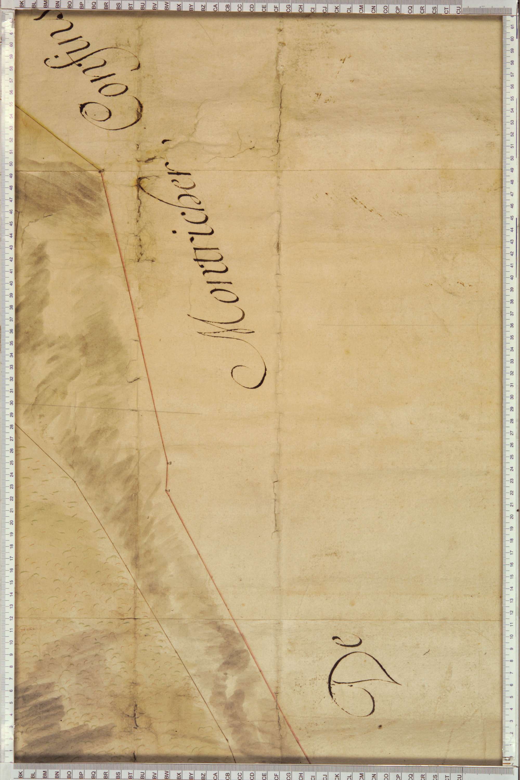 Montricher-Albanne - Copie de la mappe originale (plan cadastral) de la commune d’Albane. Signée Cocelli, directeur du bureau de la péréquation.
