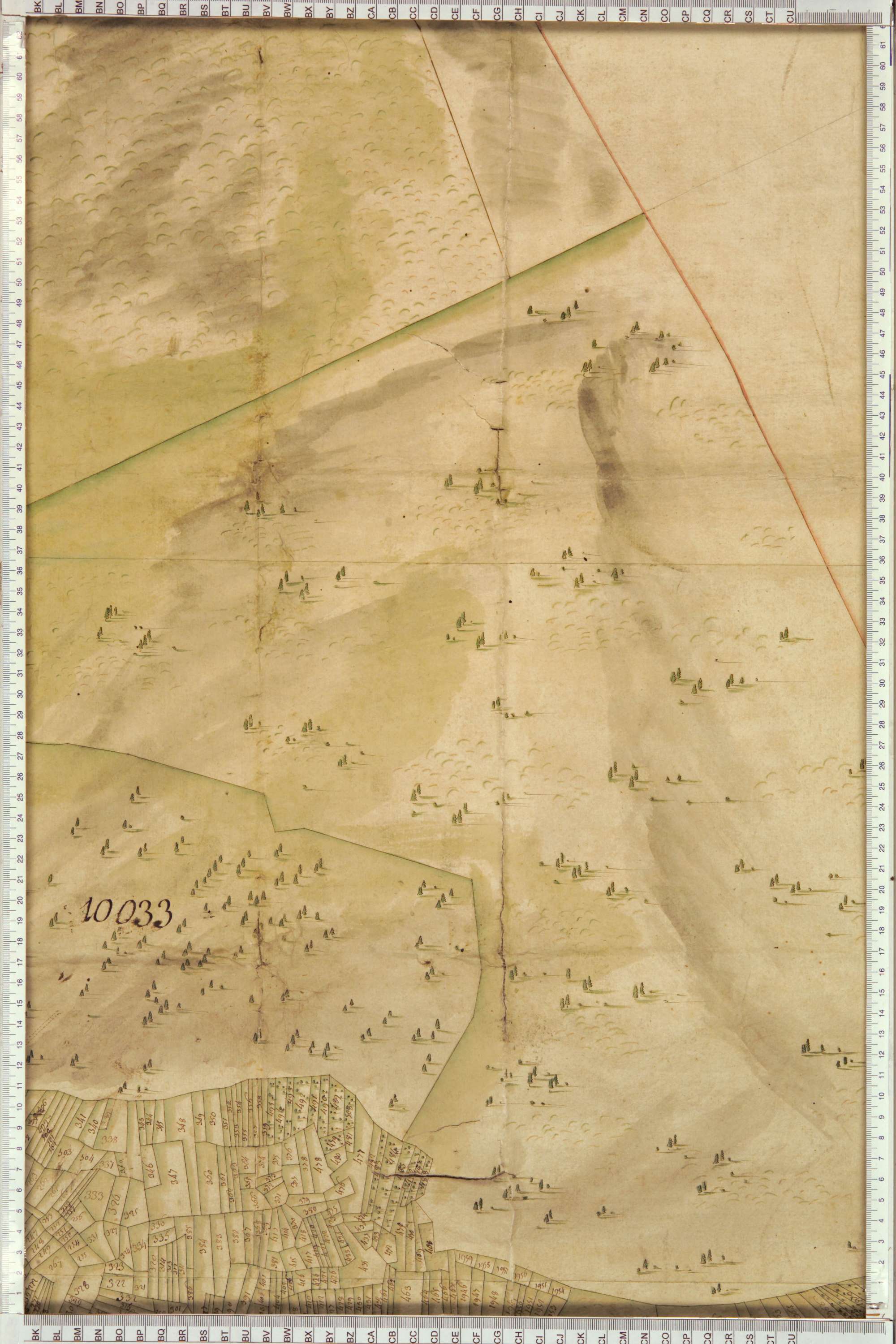 Montricher-Albanne - Copie de la mappe originale (plan cadastral) de la commune d’Albane. Signée Cocelli, directeur du bureau de la péréquation.