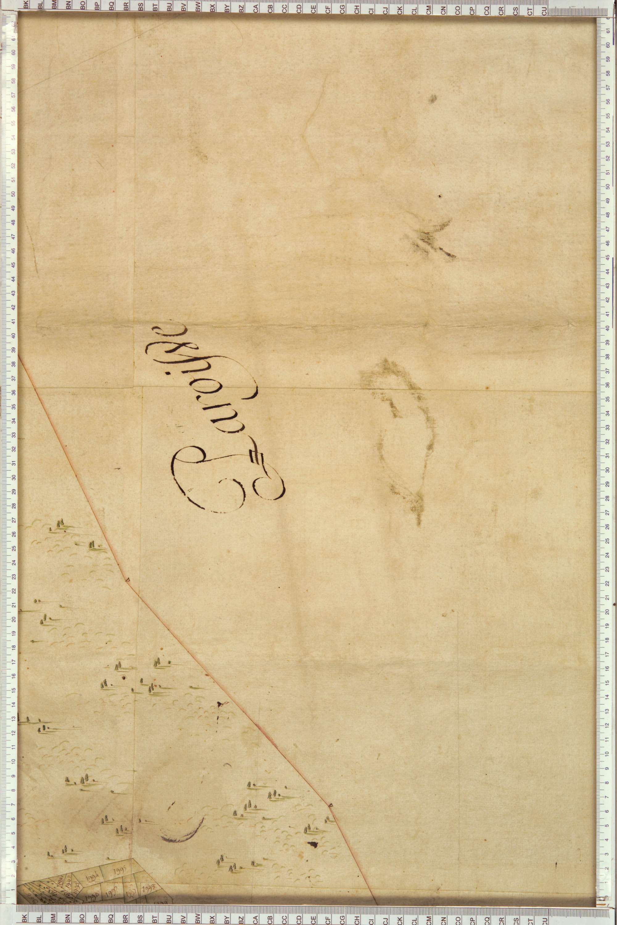 Montricher-Albanne - Copie de la mappe originale (plan cadastral) de la commune d’Albane. Signée Cocelli, directeur du bureau de la péréquation.