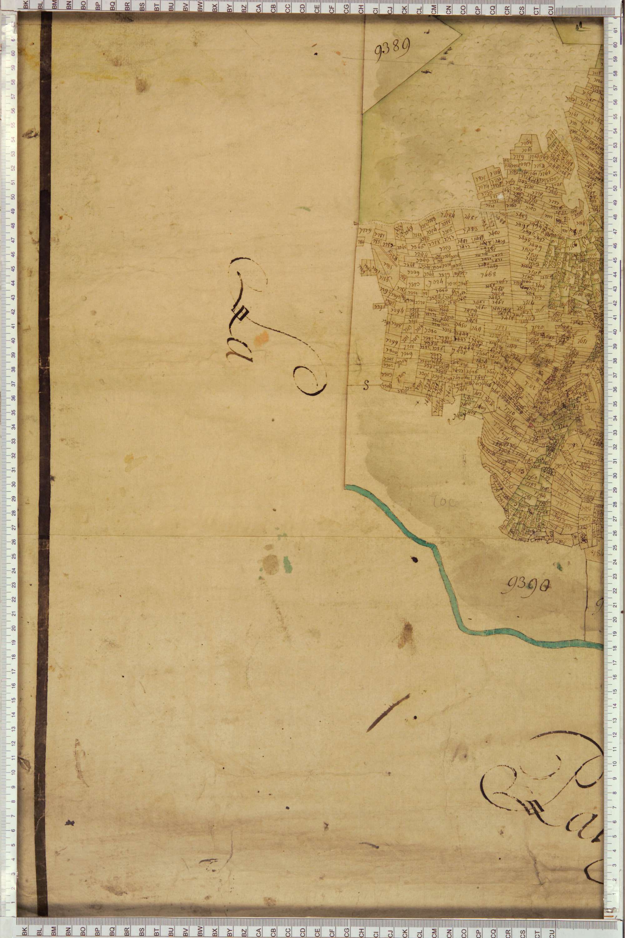 Montricher-Albanne - Copie de la mappe originale (plan cadastral) de la commune d’Albane. Signée Cocelli, directeur du bureau de la péréquation.