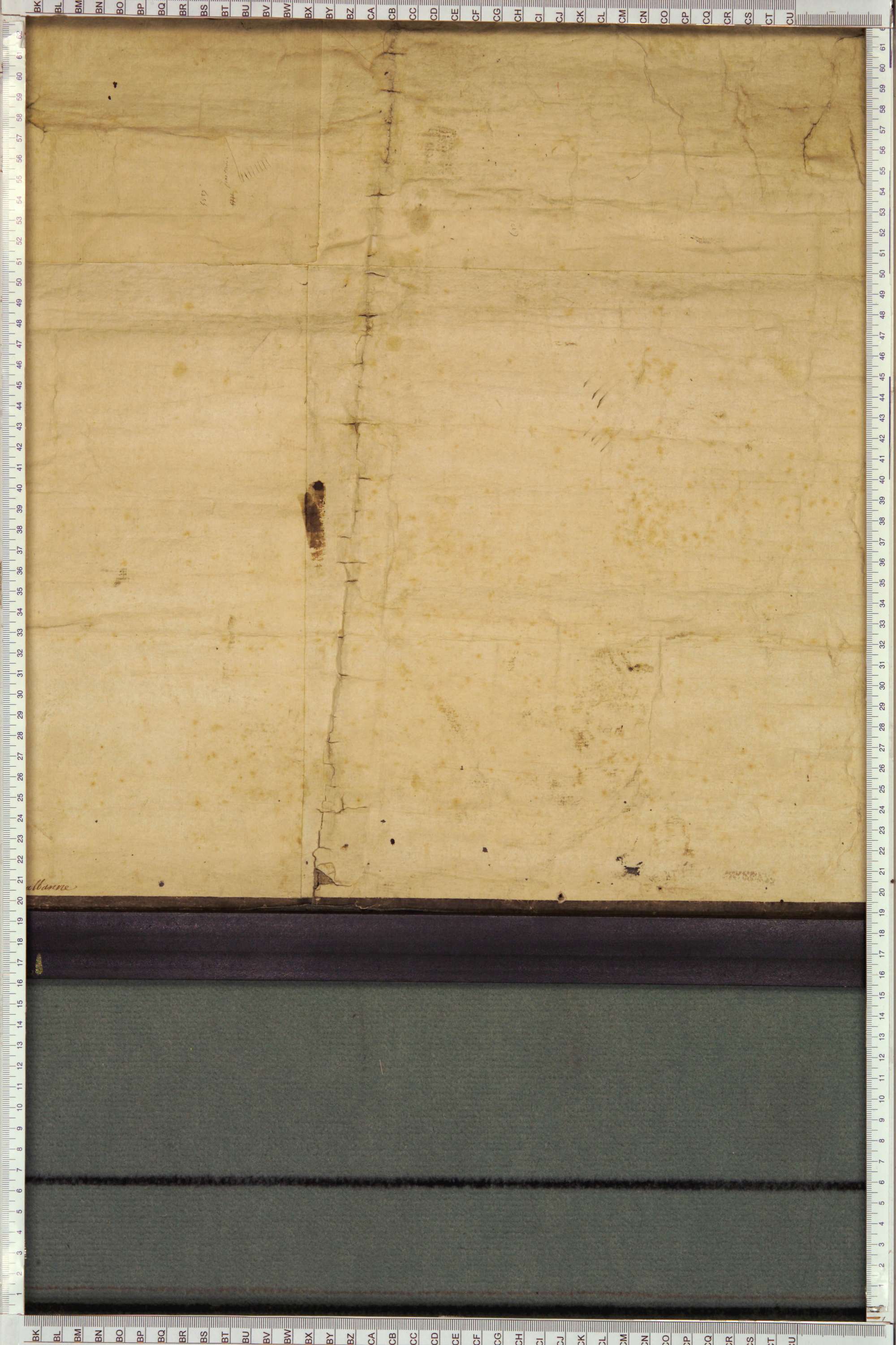Montricher-Albanne - Copie de la mappe originale (plan cadastral) de la commune d’Albane. Signée Cocelli, directeur du bureau de la péréquation.