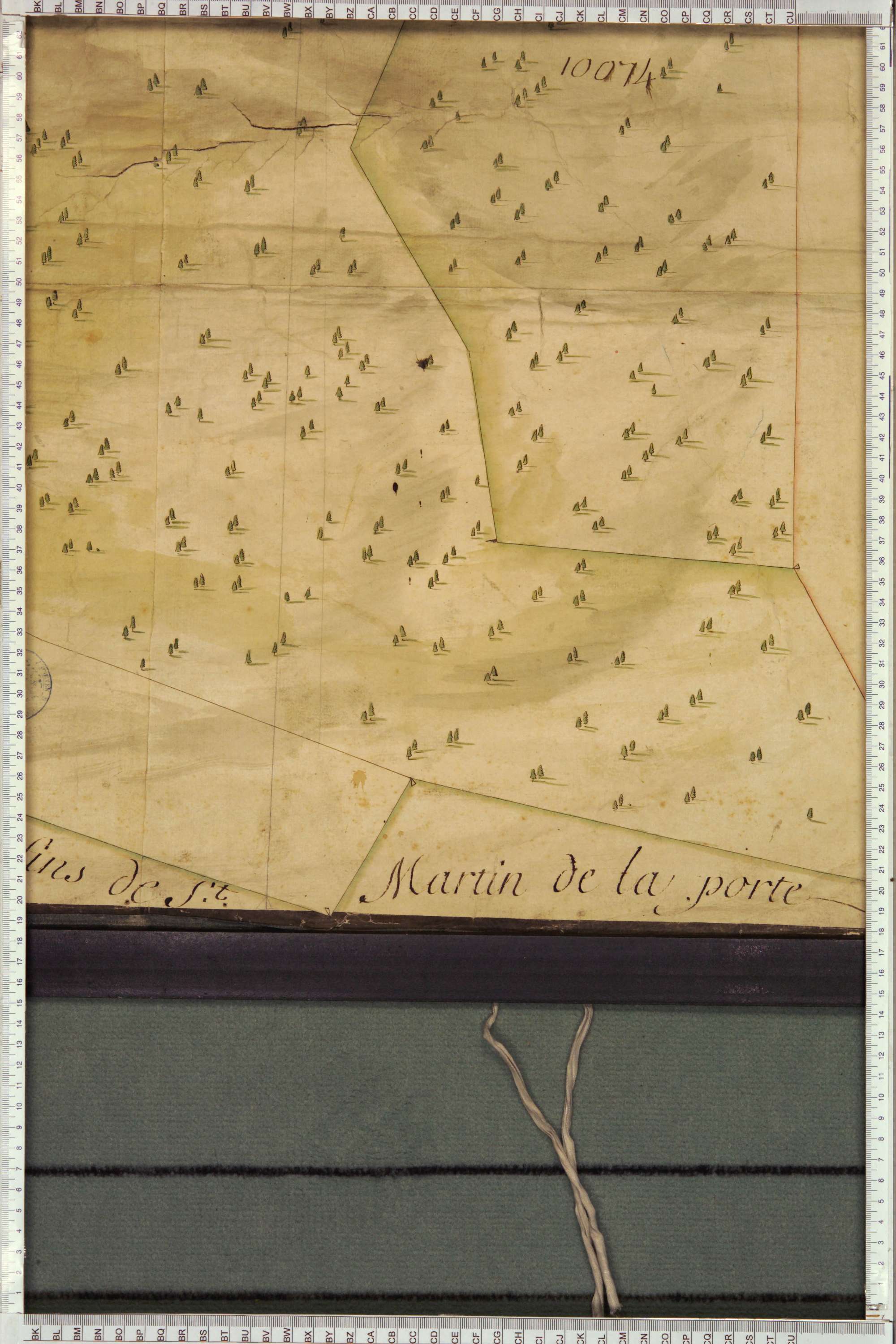 Montricher-Albanne - Copie de la mappe originale (plan cadastral) de la commune d’Albane. Signée Cocelli, directeur du bureau de la péréquation.