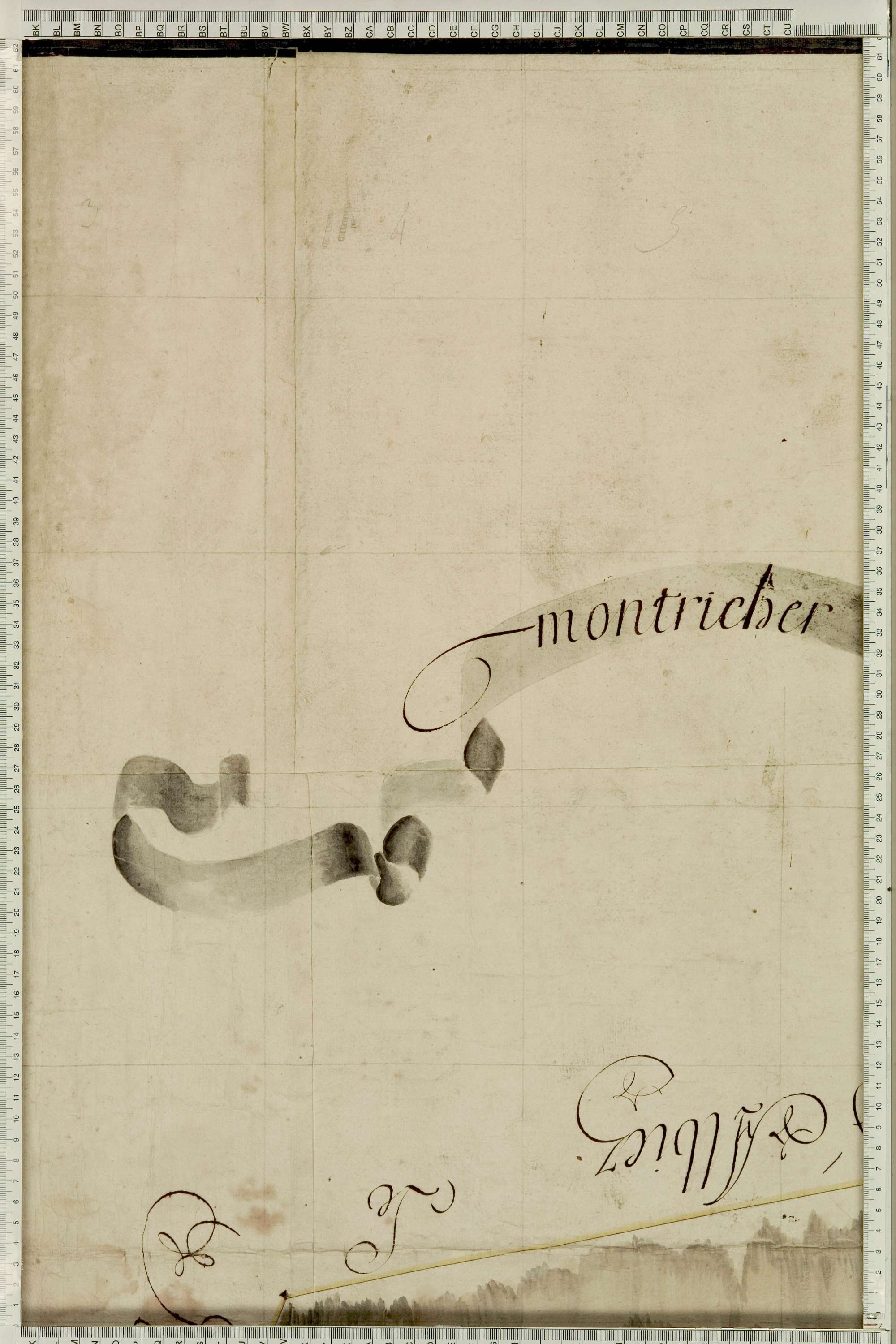 Montricher-Albanne - Copie de la mappe originale (plan cadastral) de la commune de Montricher. Signée Cocelli, directeur de la péréquation générale.