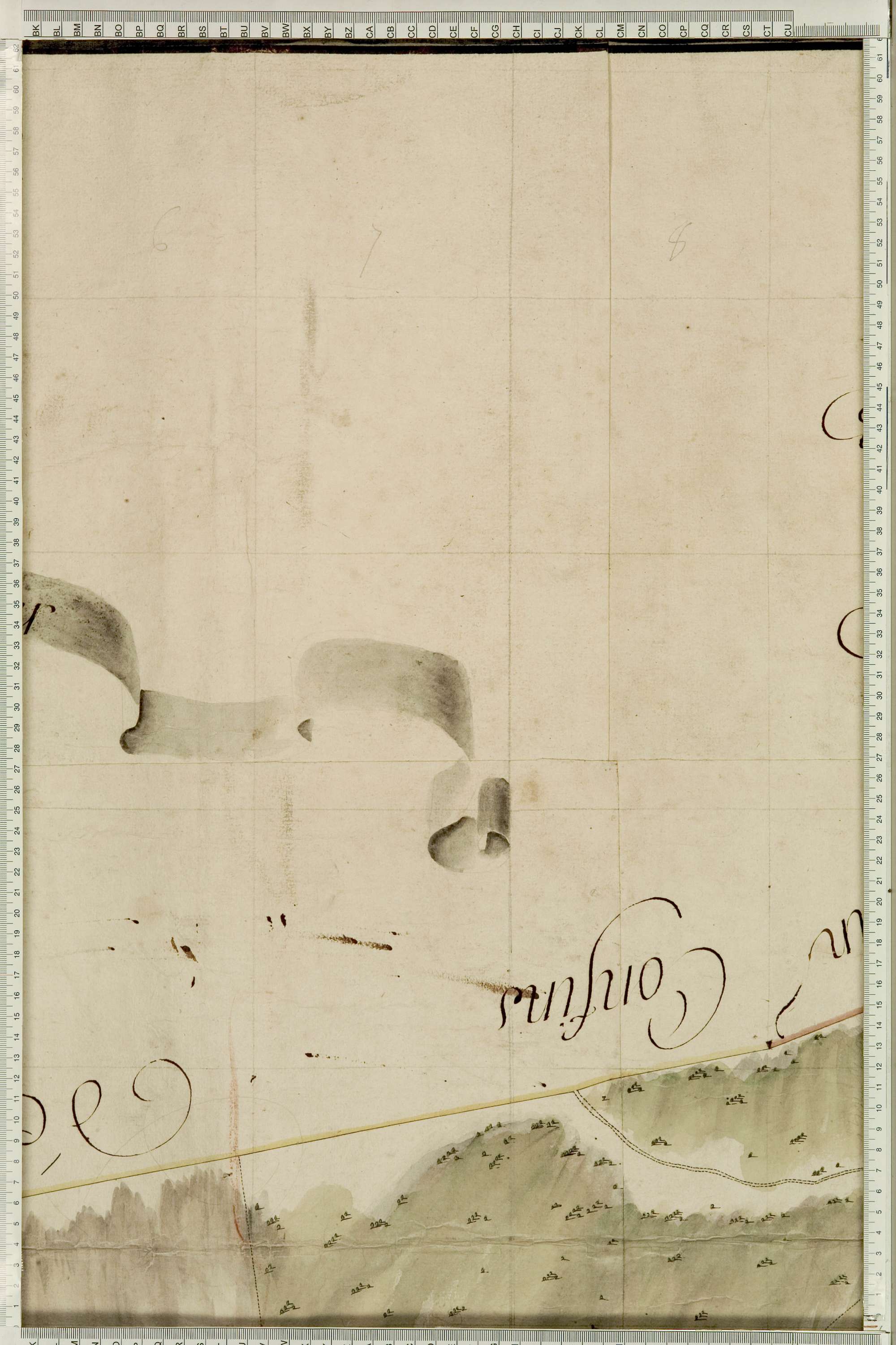 Montricher-Albanne - Copie de la mappe originale (plan cadastral) de la commune de Montricher. Signée Cocelli, directeur de la péréquation générale.