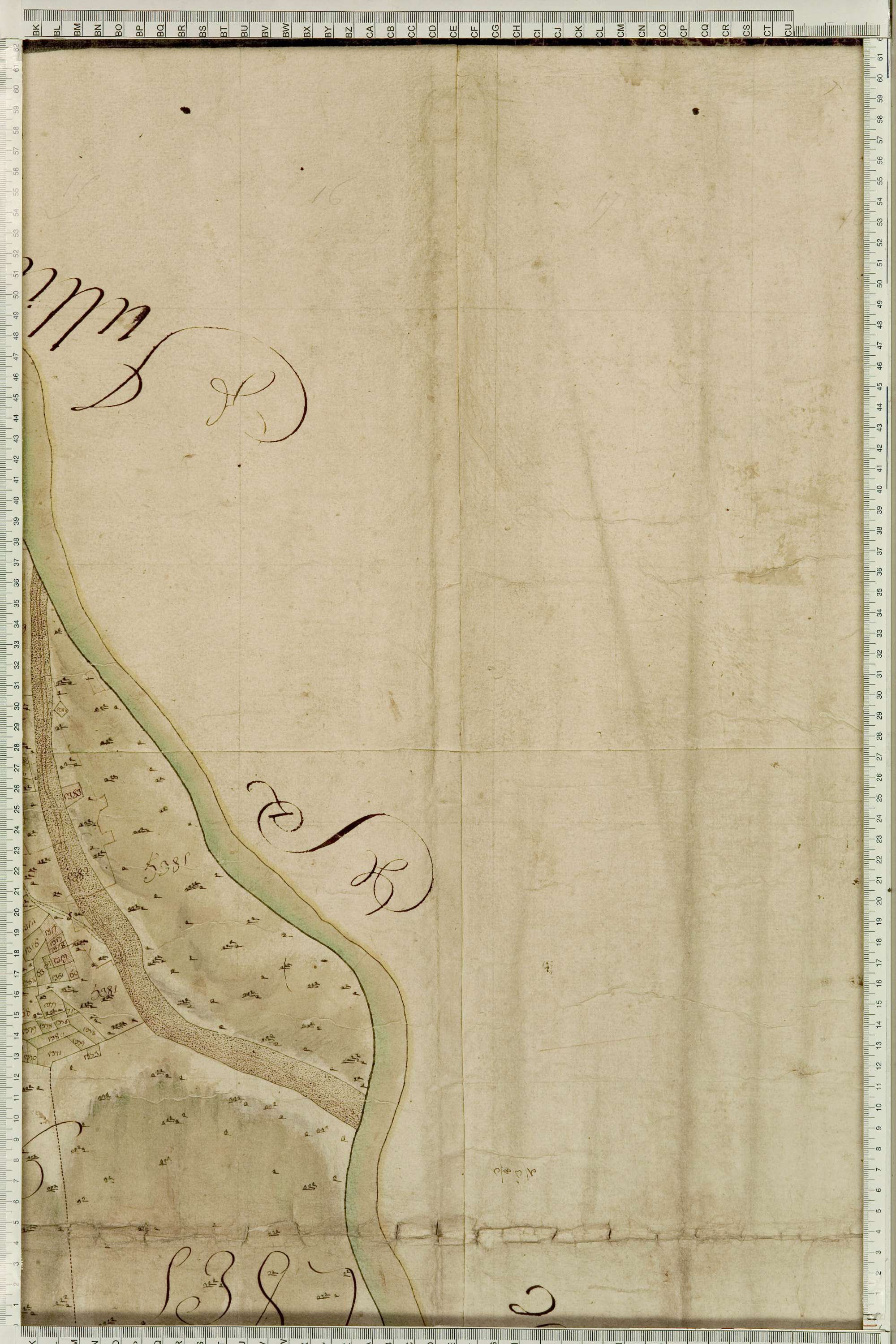Montricher-Albanne - Copie de la mappe originale (plan cadastral) de la commune de Montricher. Signée Cocelli, directeur de la péréquation générale.