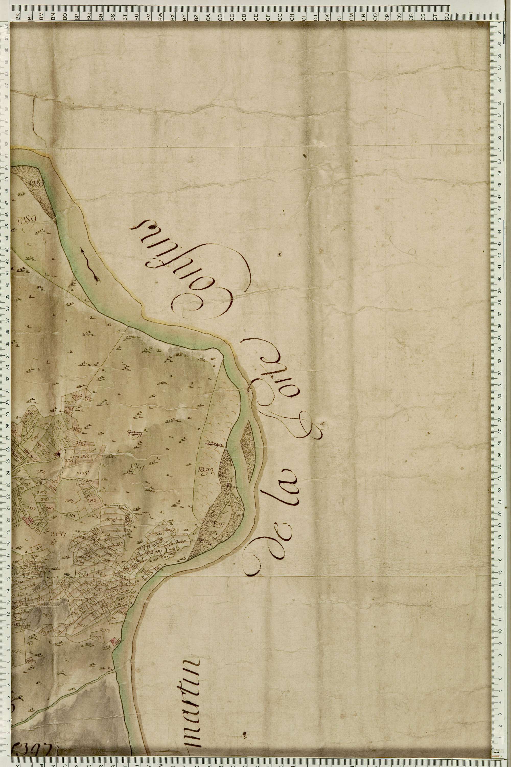 Montricher-Albanne - Copie de la mappe originale (plan cadastral) de la commune de Montricher. Signée Cocelli, directeur de la péréquation générale.