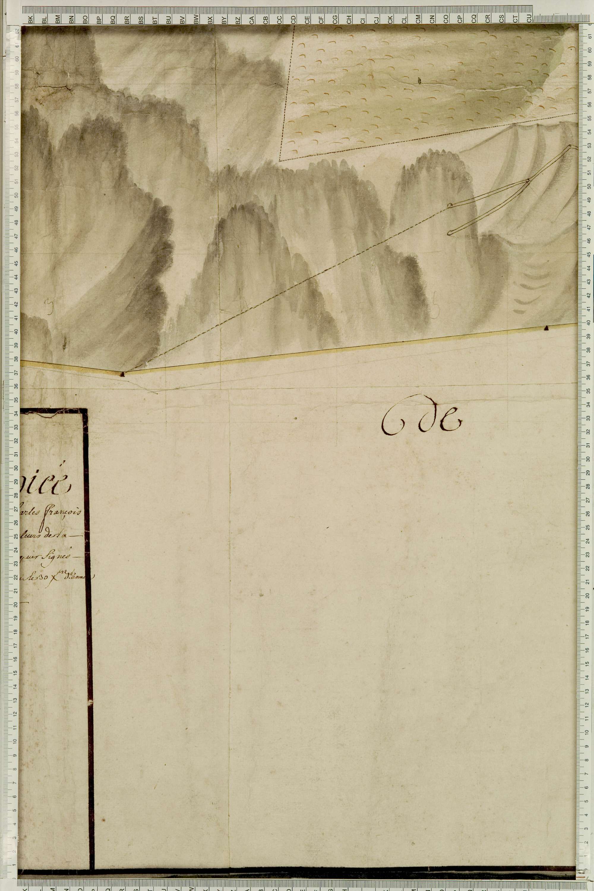 Montricher-Albanne - Copie de la mappe originale (plan cadastral) de la commune de Montricher. Signée Cocelli, directeur de la péréquation générale.