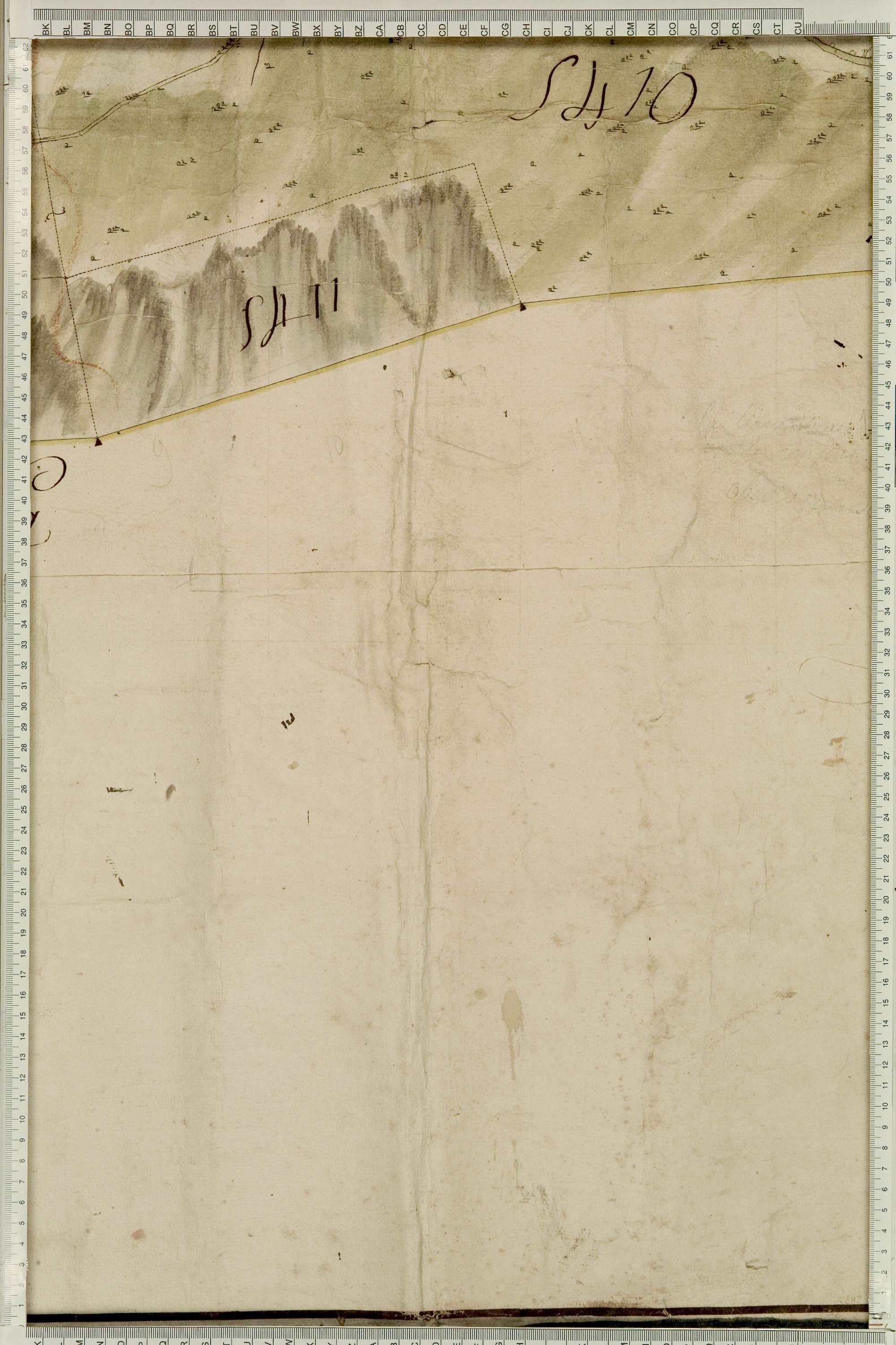 Montricher-Albanne - Copie de la mappe originale (plan cadastral) de la commune de Montricher. Signée Cocelli, directeur de la péréquation générale.