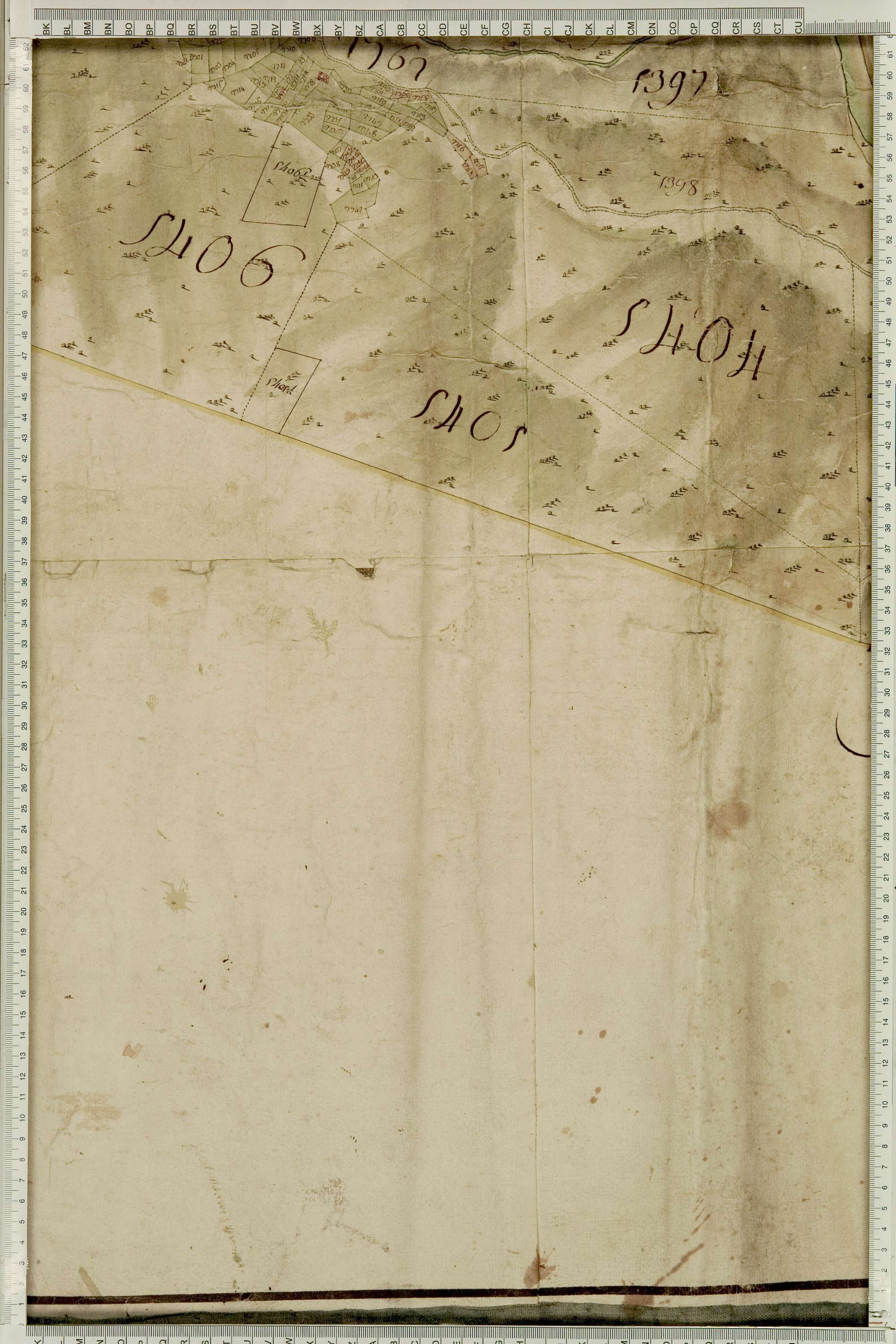 Montricher-Albanne - Copie de la mappe originale (plan cadastral) de la commune de Montricher. Signée Cocelli, directeur de la péréquation générale.