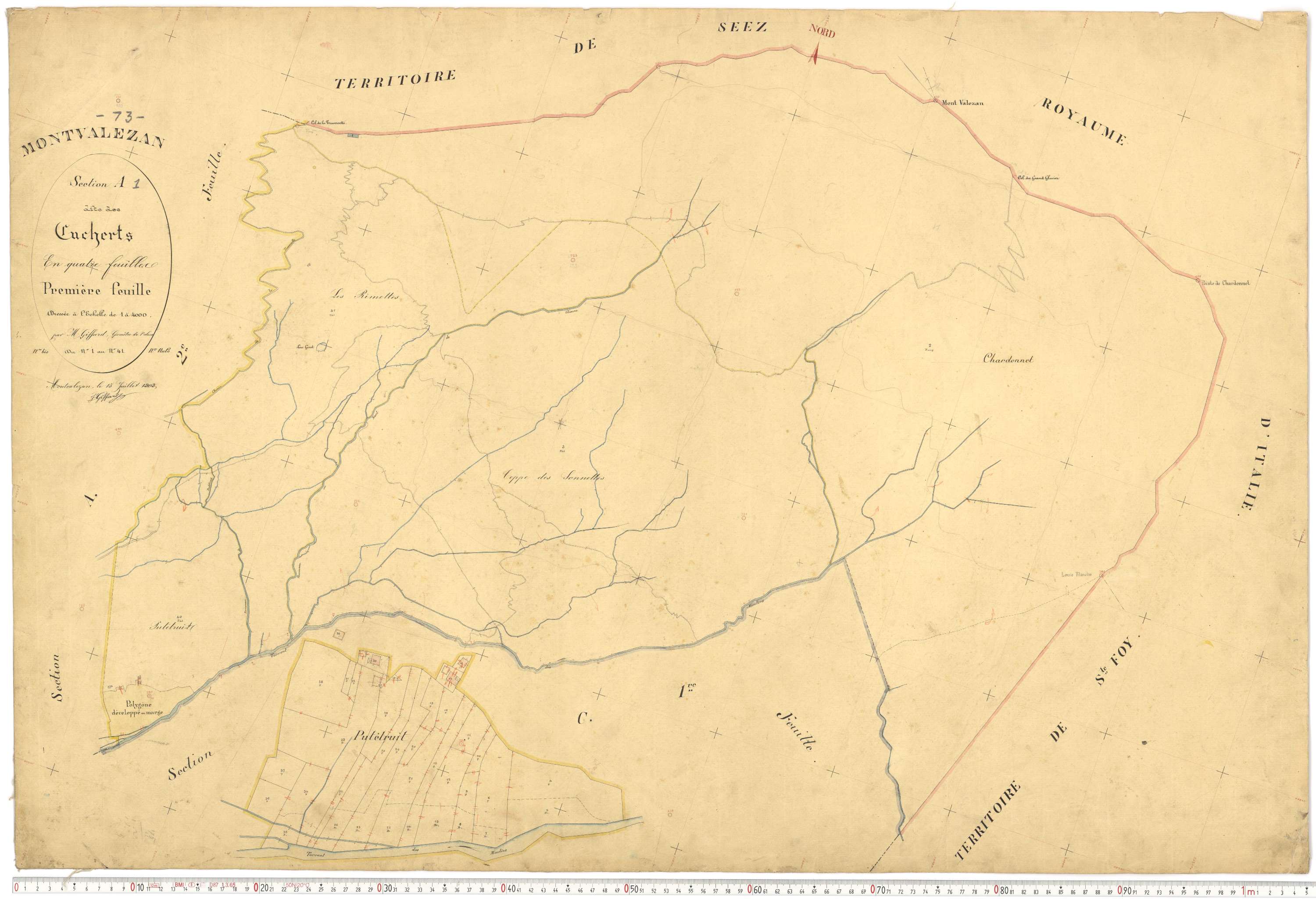 Montvalezan - Plans cadastraux du premier cadastre français.