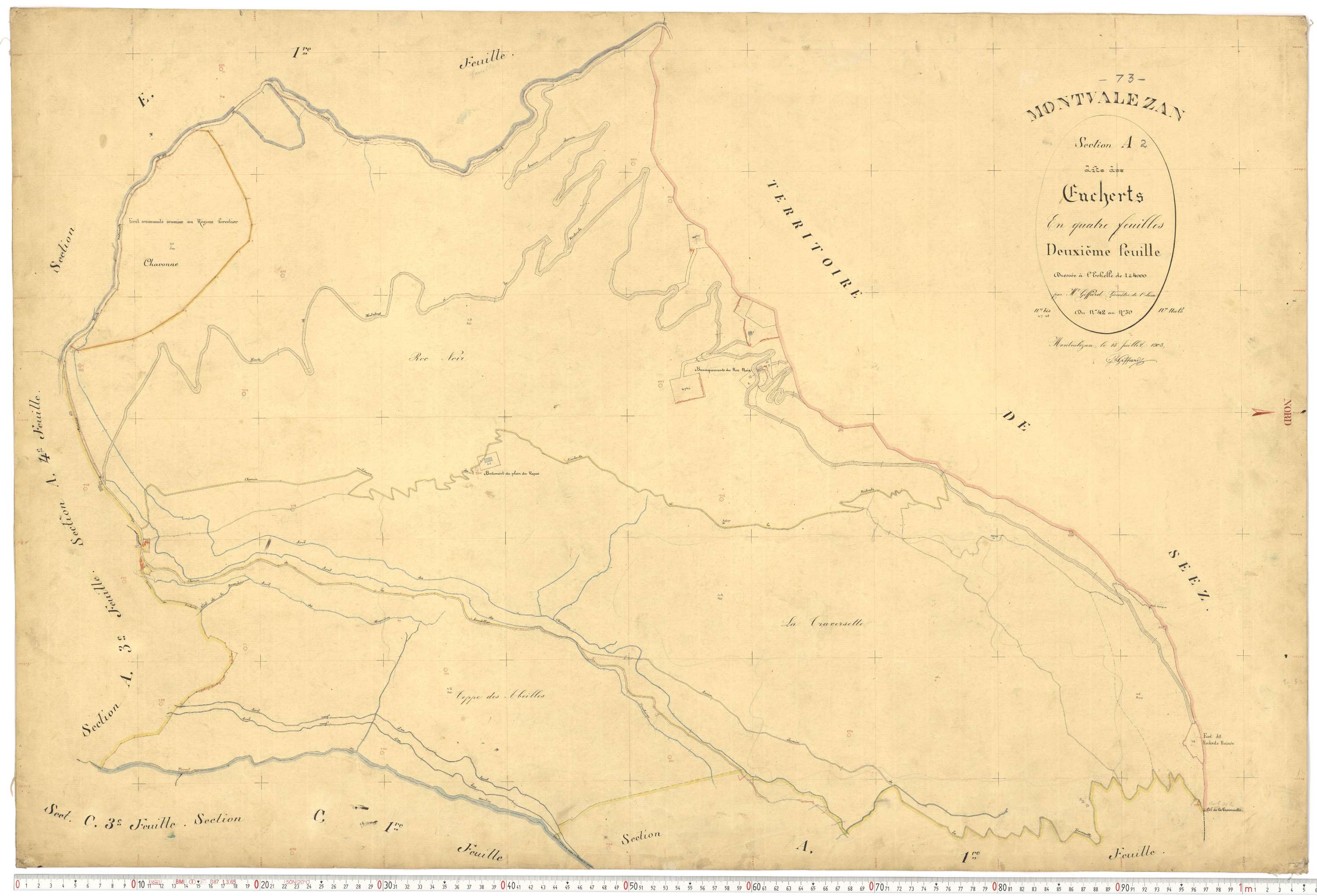 Montvalezan - Plans cadastraux du premier cadastre français.