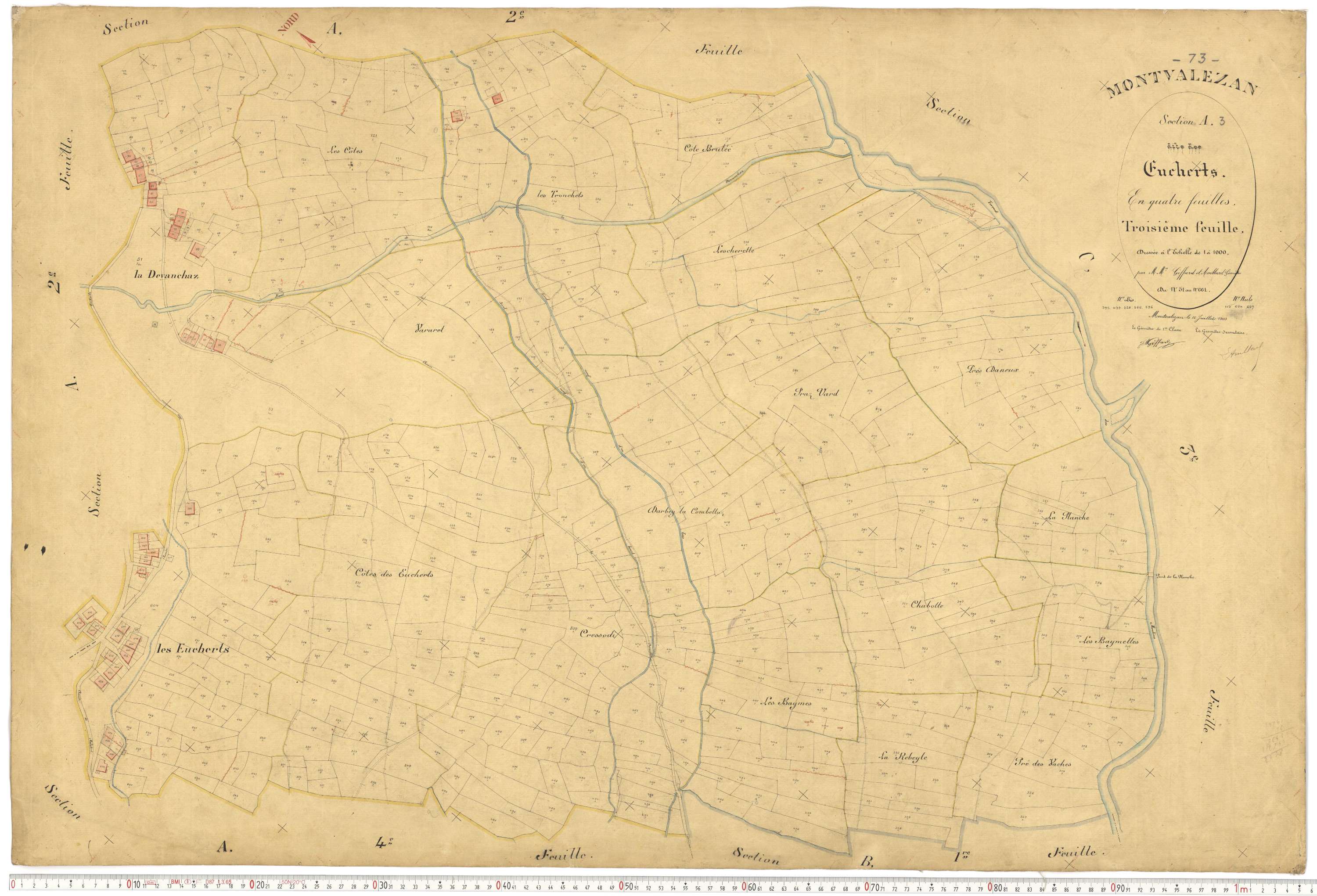 Montvalezan - Plans cadastraux du premier cadastre français.