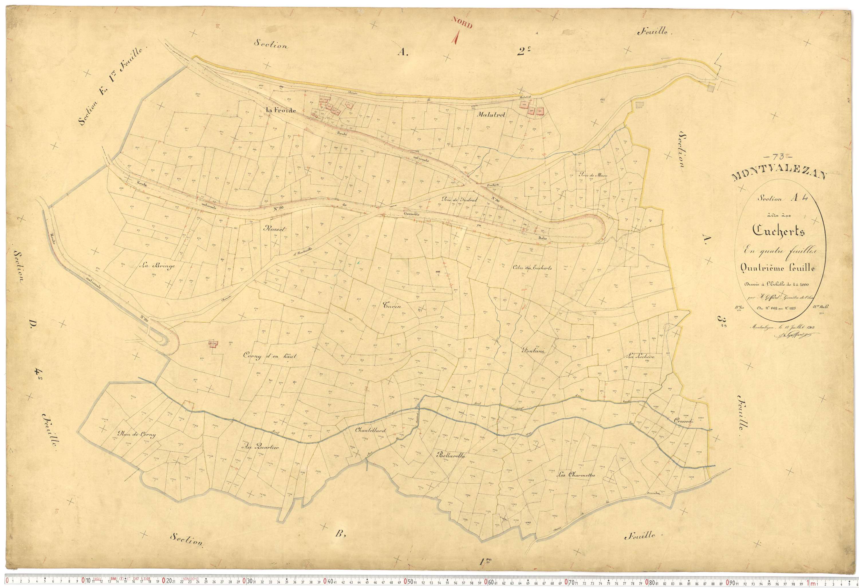 Montvalezan - Plans cadastraux du premier cadastre français.